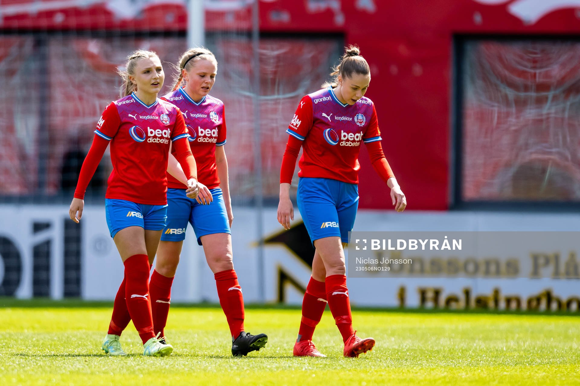 Helsingborgs Tilda Jonhag , Agnes Eklöf och Rebecka