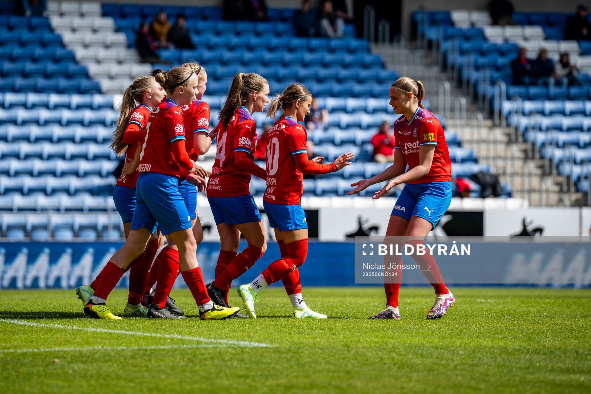 Helsingborgs spelarna jublar