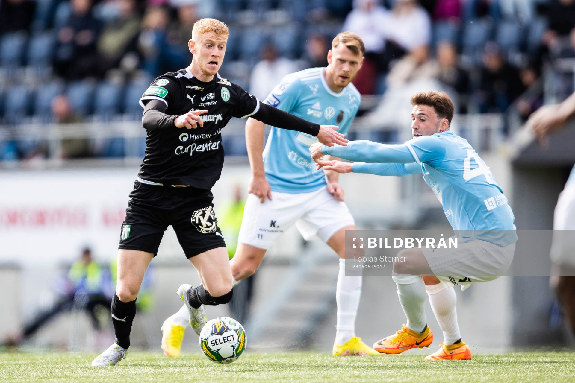 Västerås SKs Daniel Ask under fotbollsmatchen i Superettan mellan Gefle och Västerås SK den 6 maj 2023 i Gävle. 
