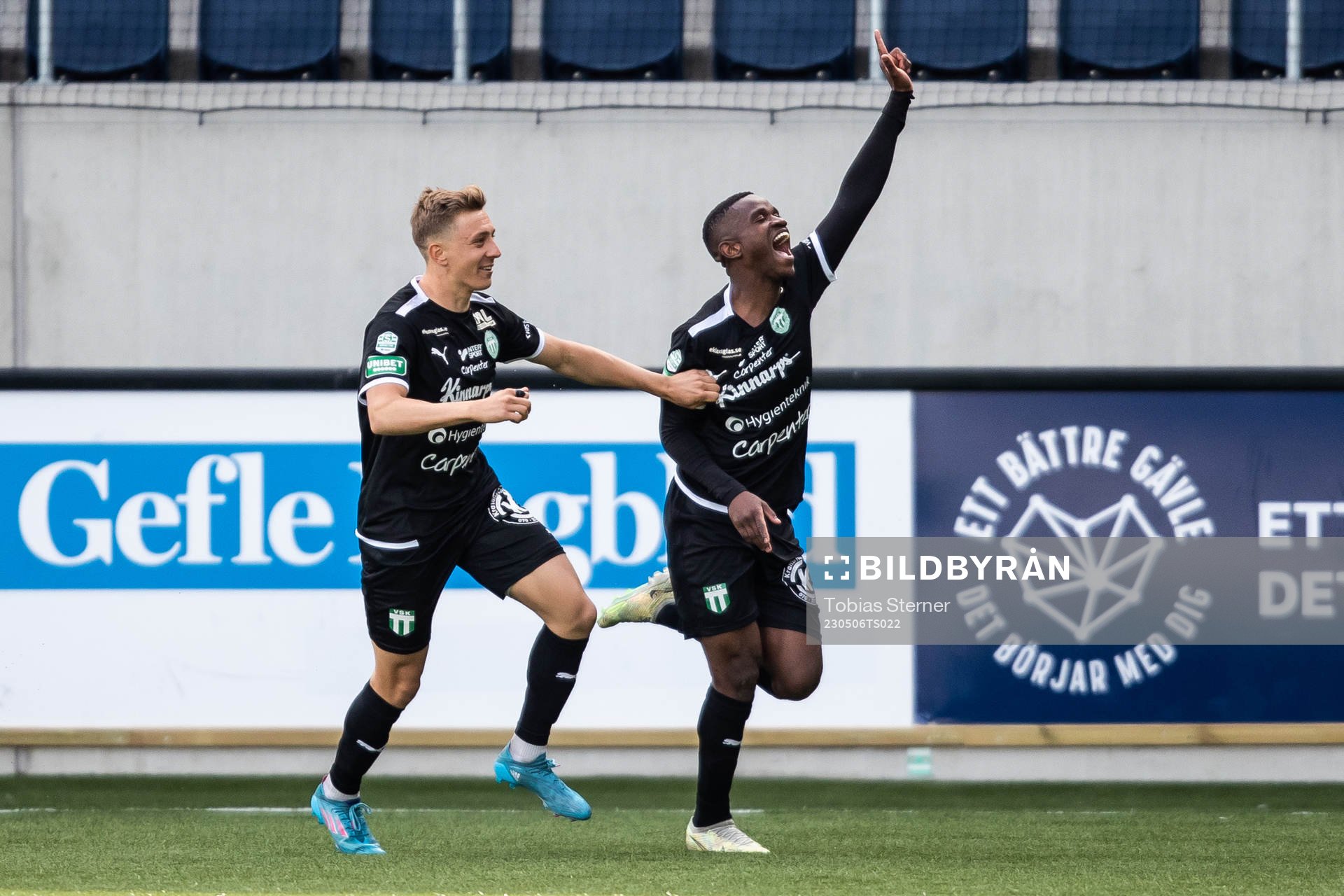 Västerås SKs Jaheem Burke jublar