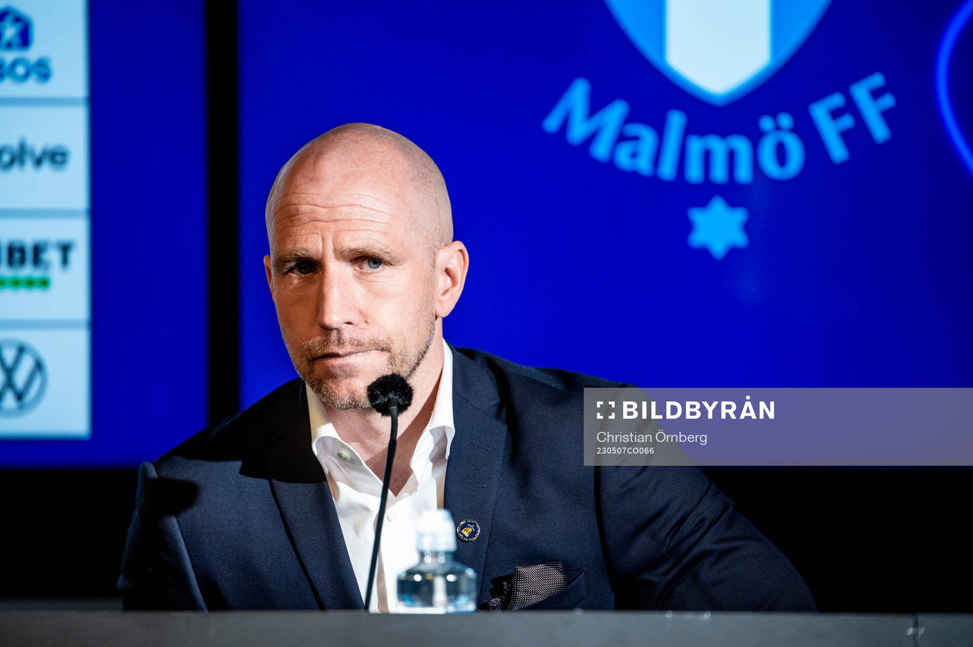 Malmö FFs tränare Henrik Rydström på en presskonferens