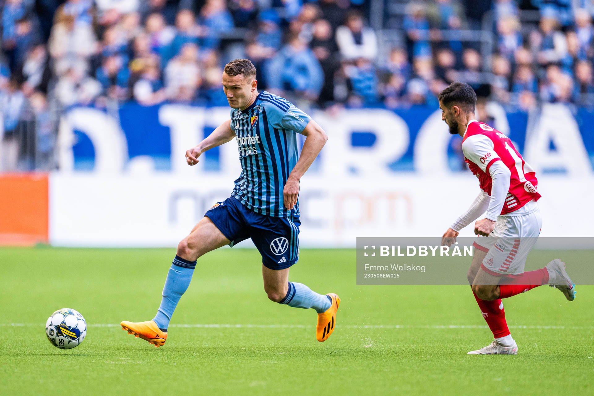 Djurgårdens Piotr Johansson och Kalmars Noah Shamoun