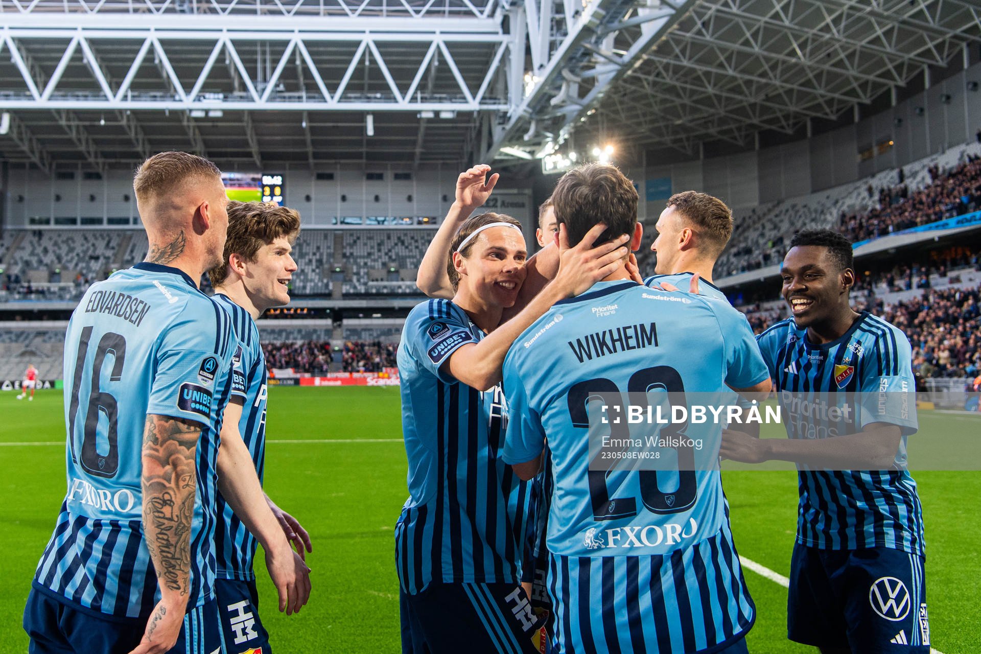 Djurgårdens Gustav Wikheim, Victor Edvardsen, Oliver Berg,