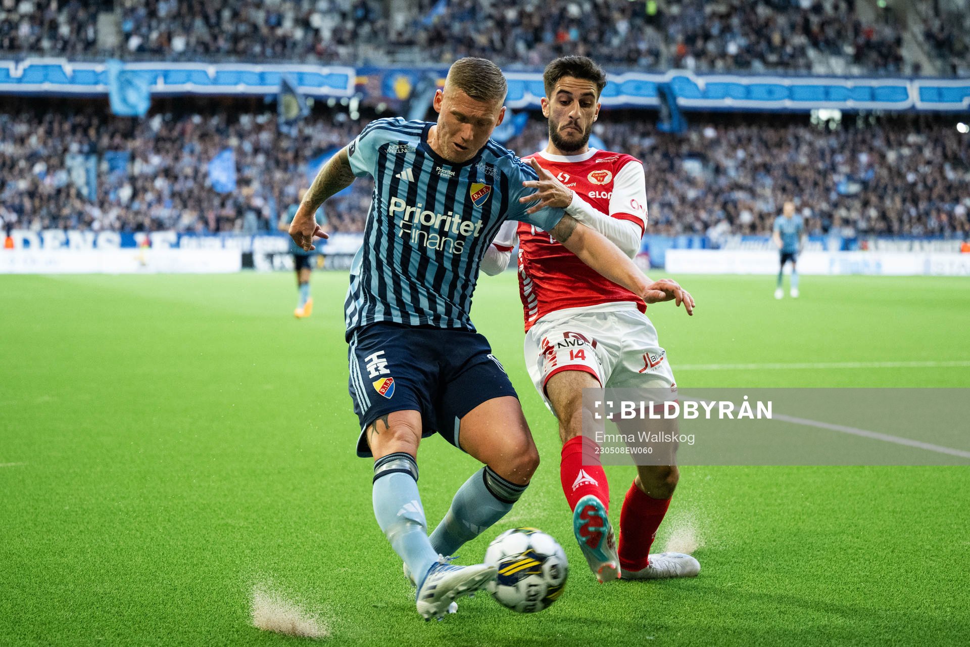 Djurgårdens Victor Edvardsen och Kalmars Noah Shamoun