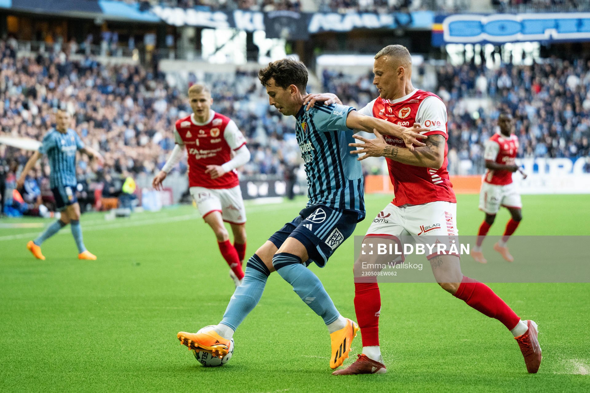 Djurgårdens Gustav Wikheim och Kalmars Rasmus Sjöstedt