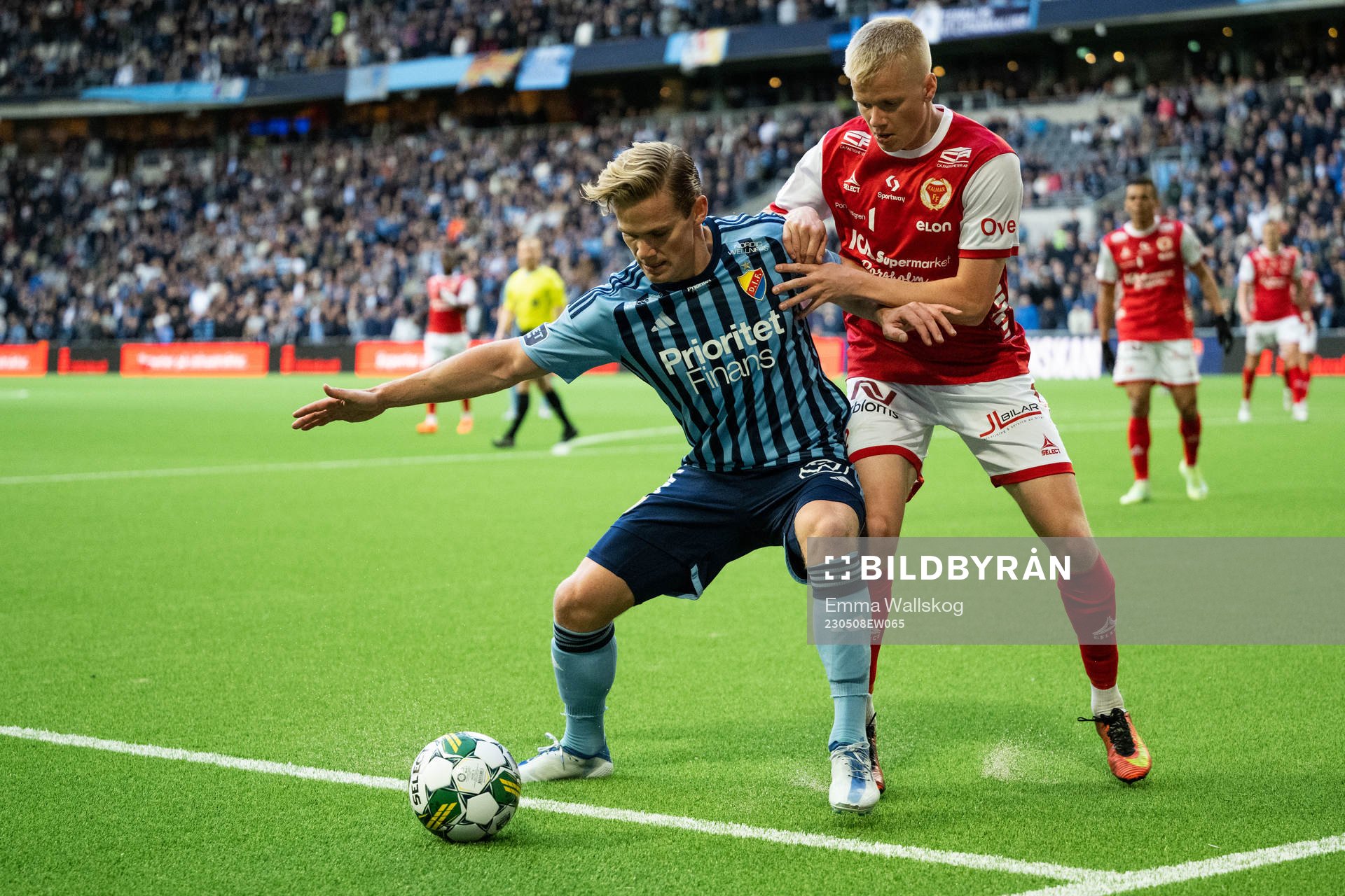 Djurgårdens Hampus Finndell och Kalmars Axel Lindahl