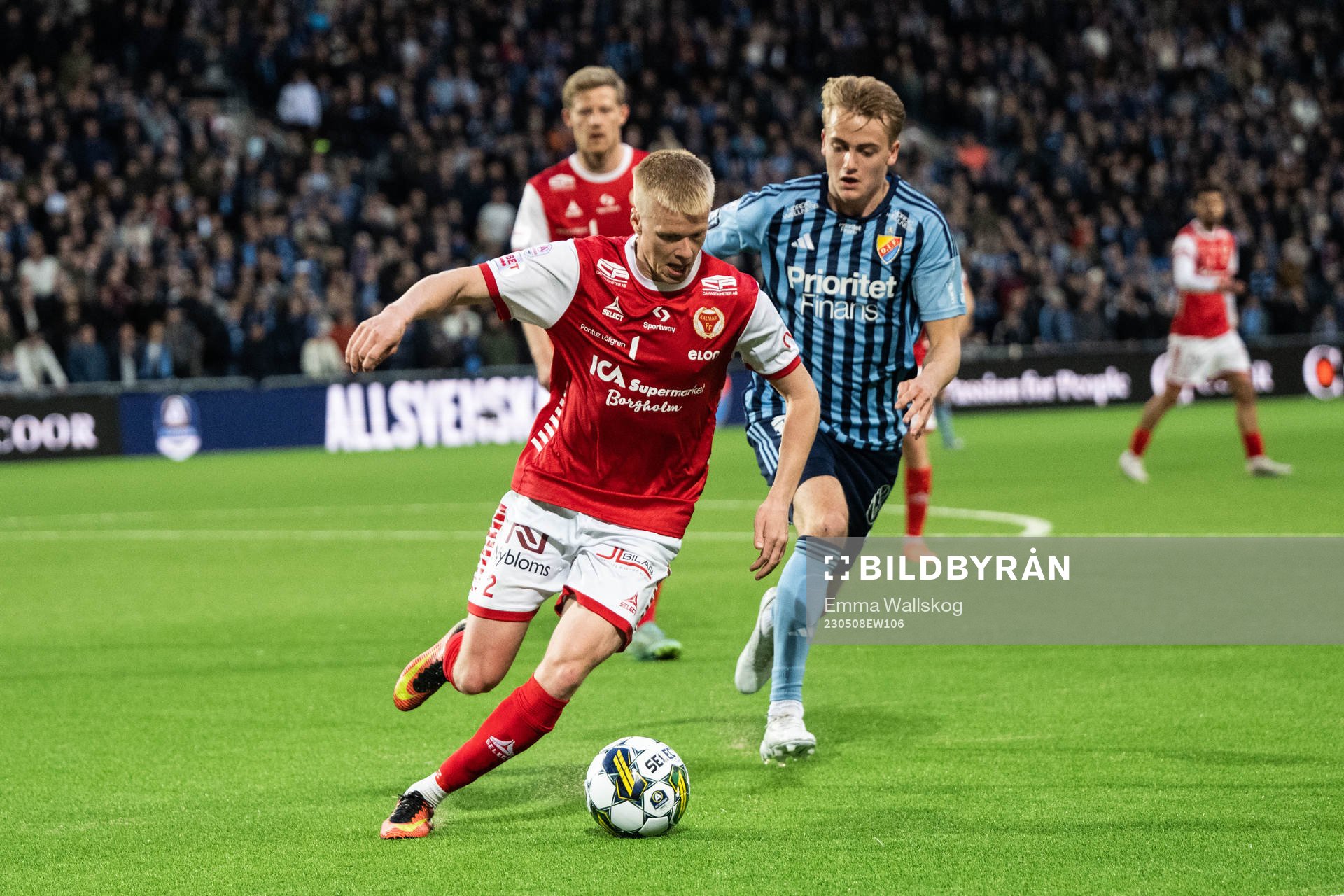 Kalmars Axel Lindahl och Djurgårdens Oskar Fallenius