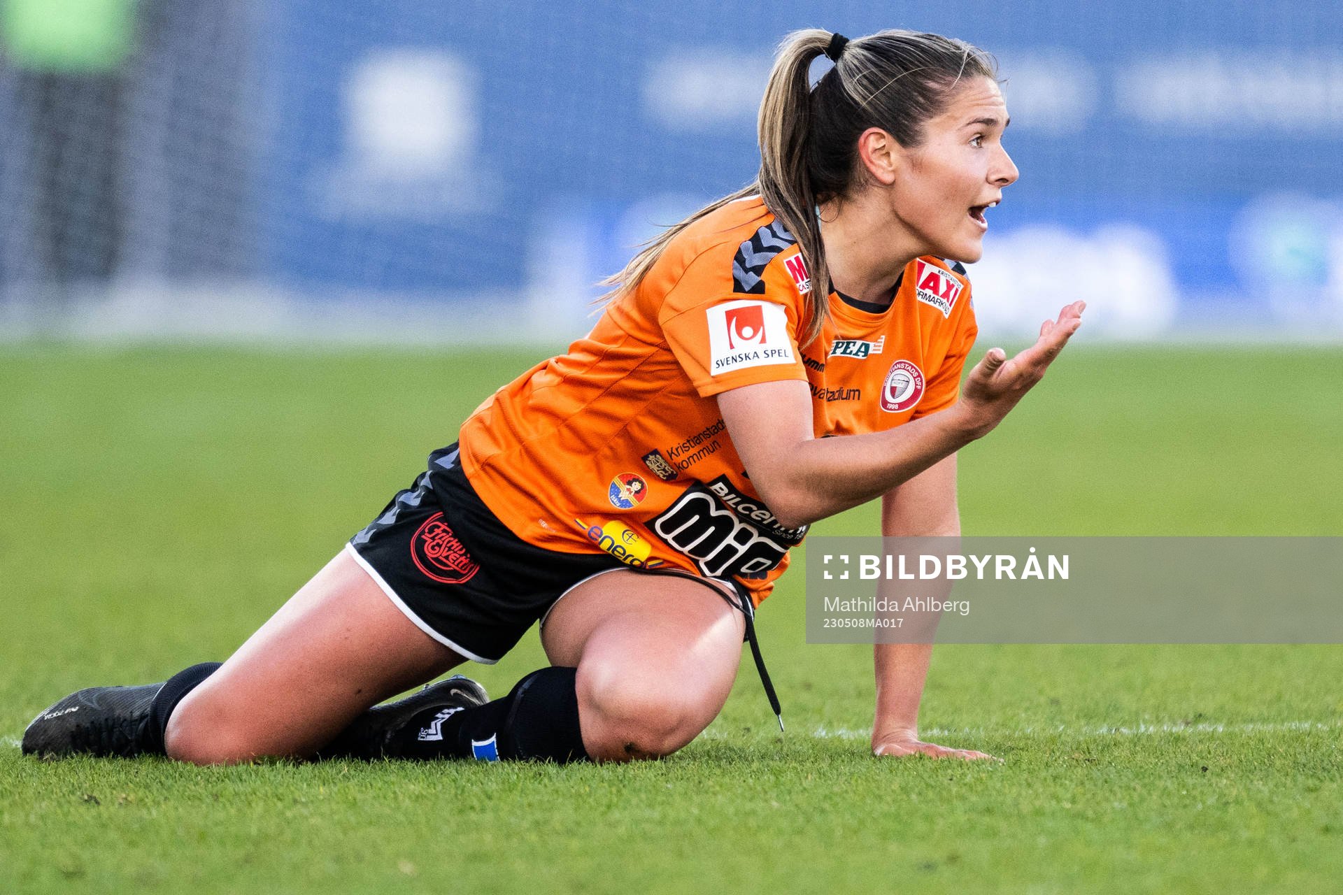 Kristianstads Carly Wickenheiser reagerar