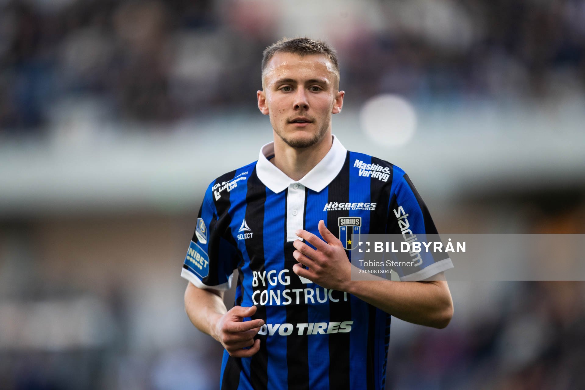 Sirius Melker Heier under fotbollsmatchen i Allsvenskan mellan Sirius och Elfsborg den 8 maj 2023 i Uppsala. 