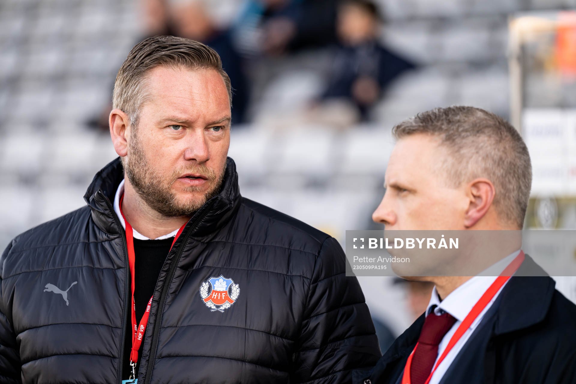 Helsingborgs klubbdirektör Joel Sandborg och ordförande