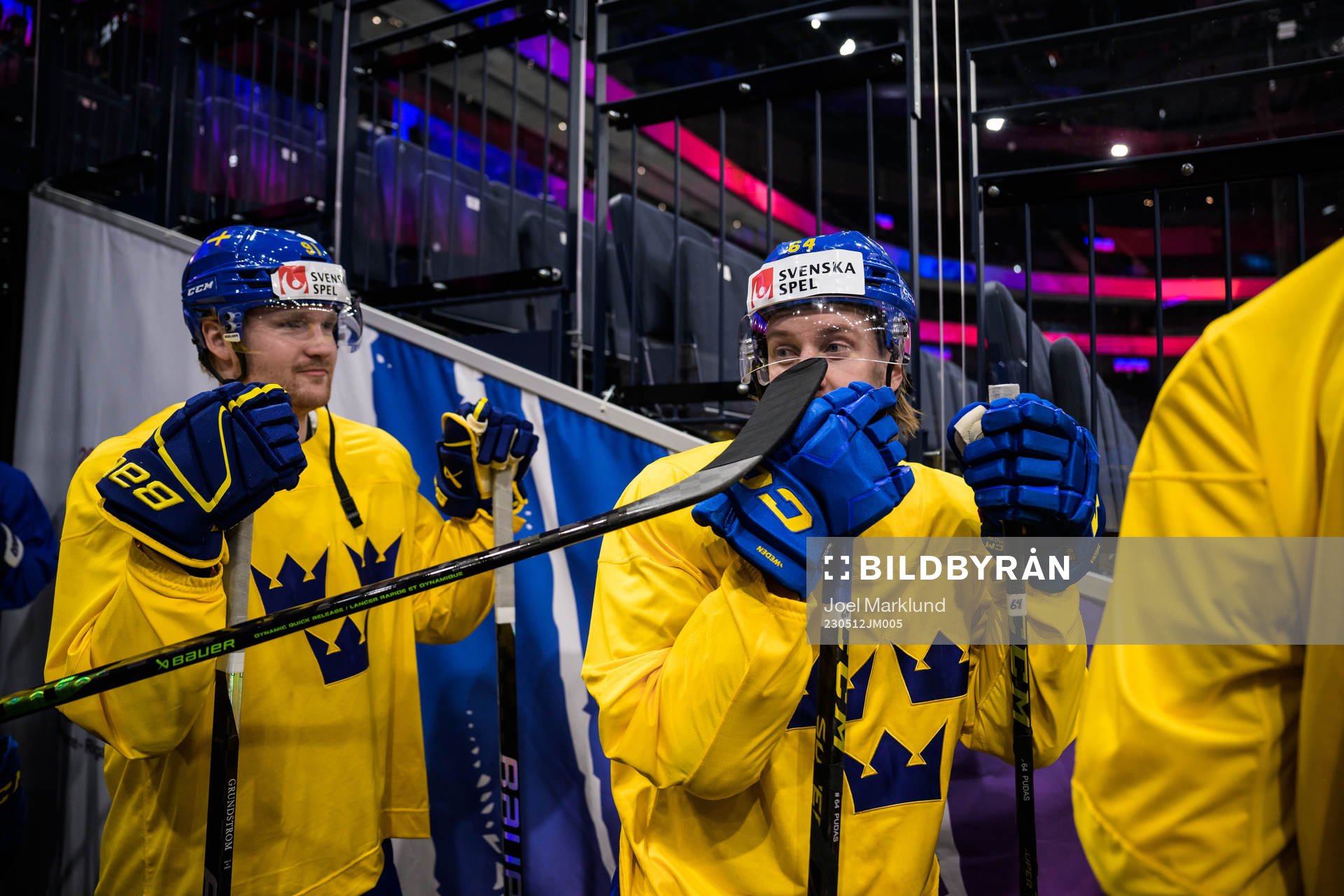 Carl Grundström and Jonathan Pudas of Sweden at a practice