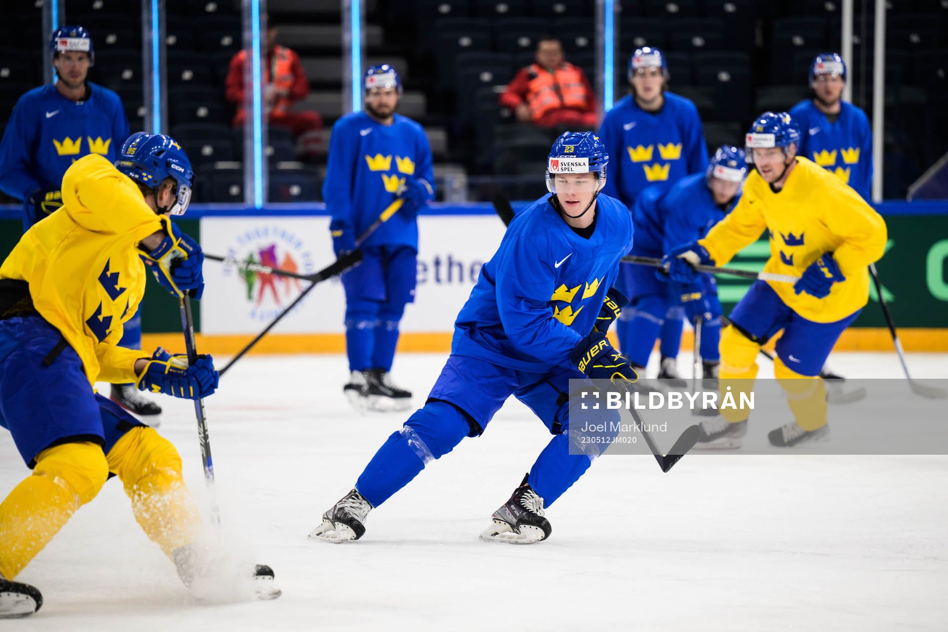 Lucas Raymond of Sweden at a practice session