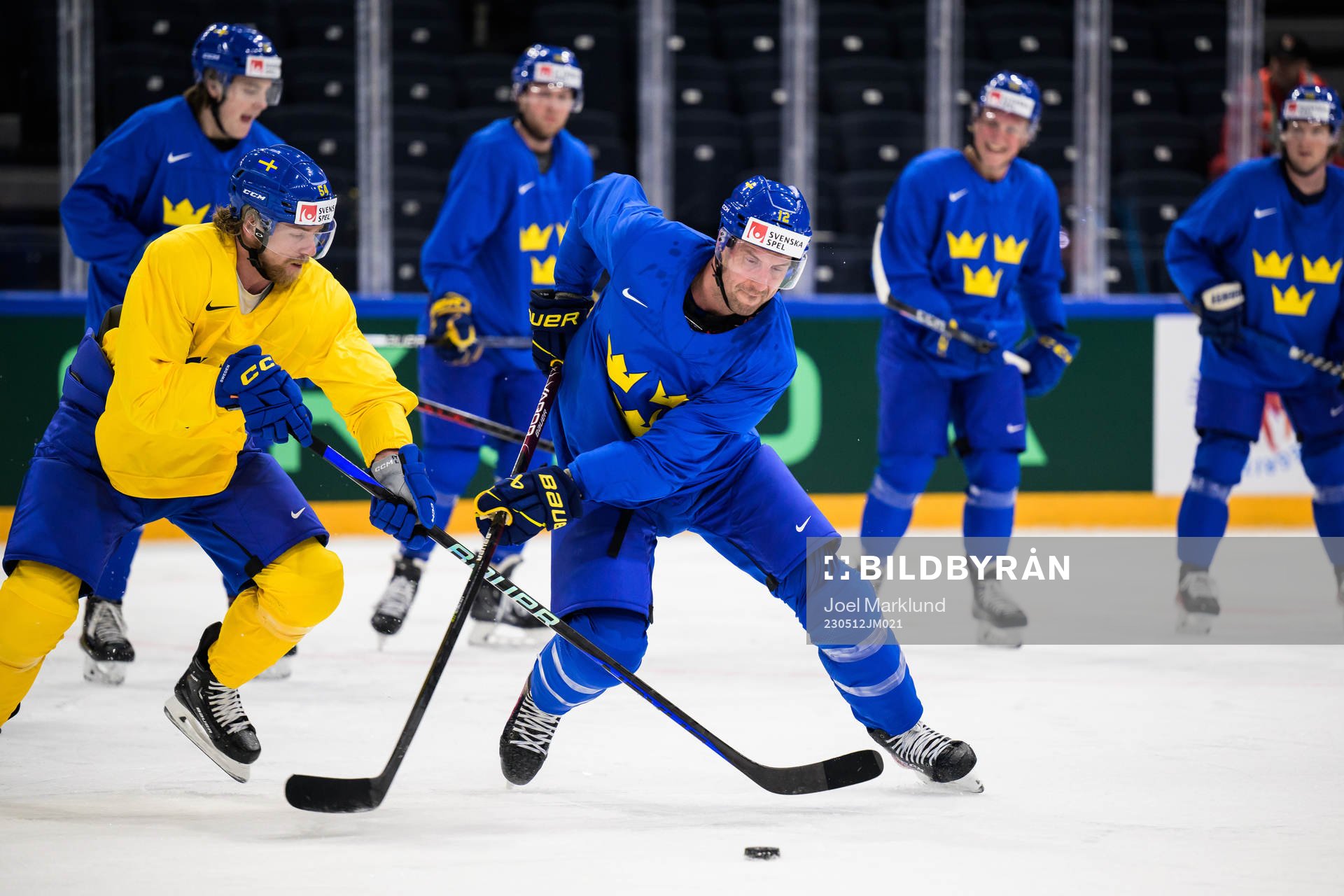 Anton Lindholm and Patrik Nemeth of Sweden at a practice