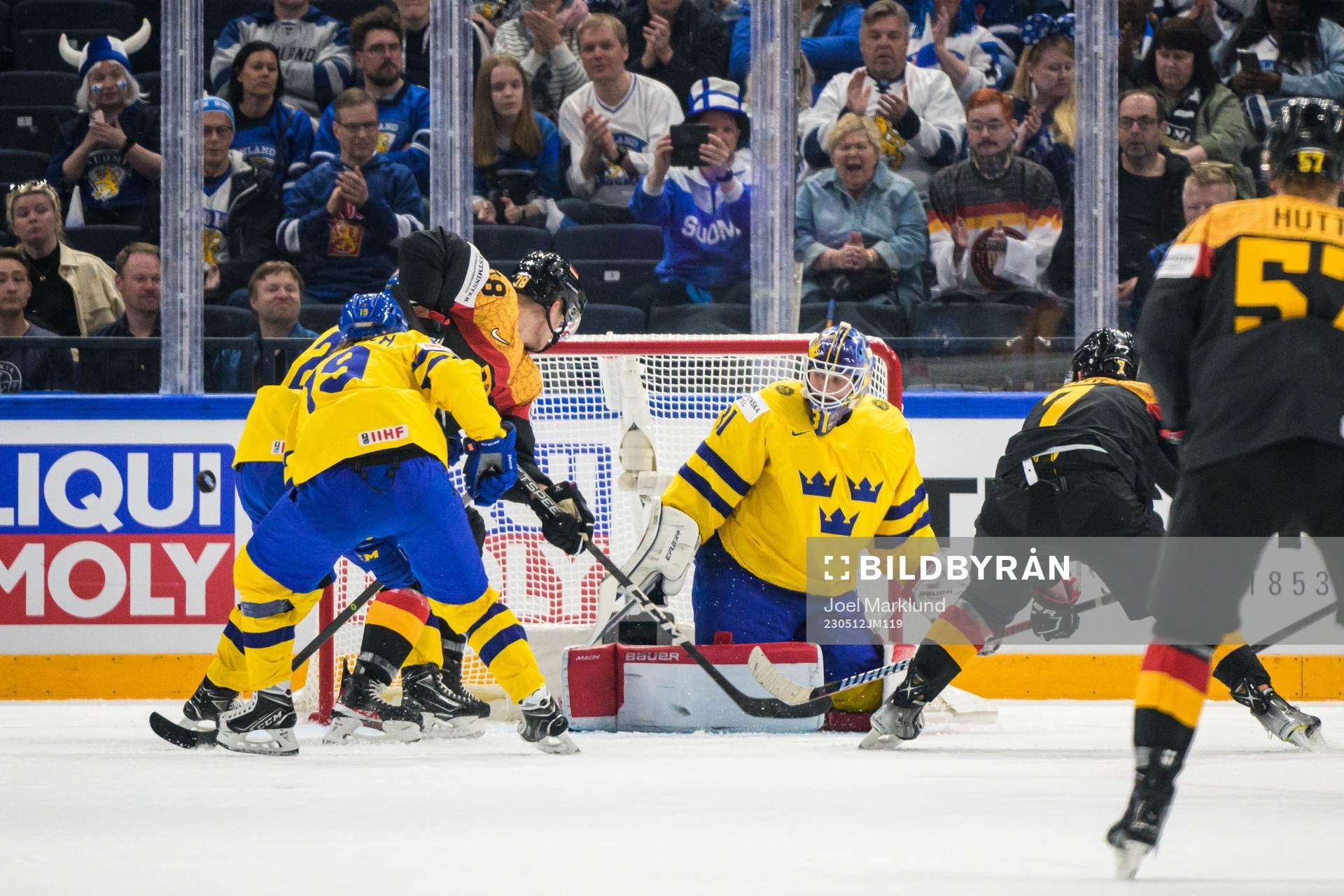 Nico Sturm and Maximimilian Kastner of Germany challenge