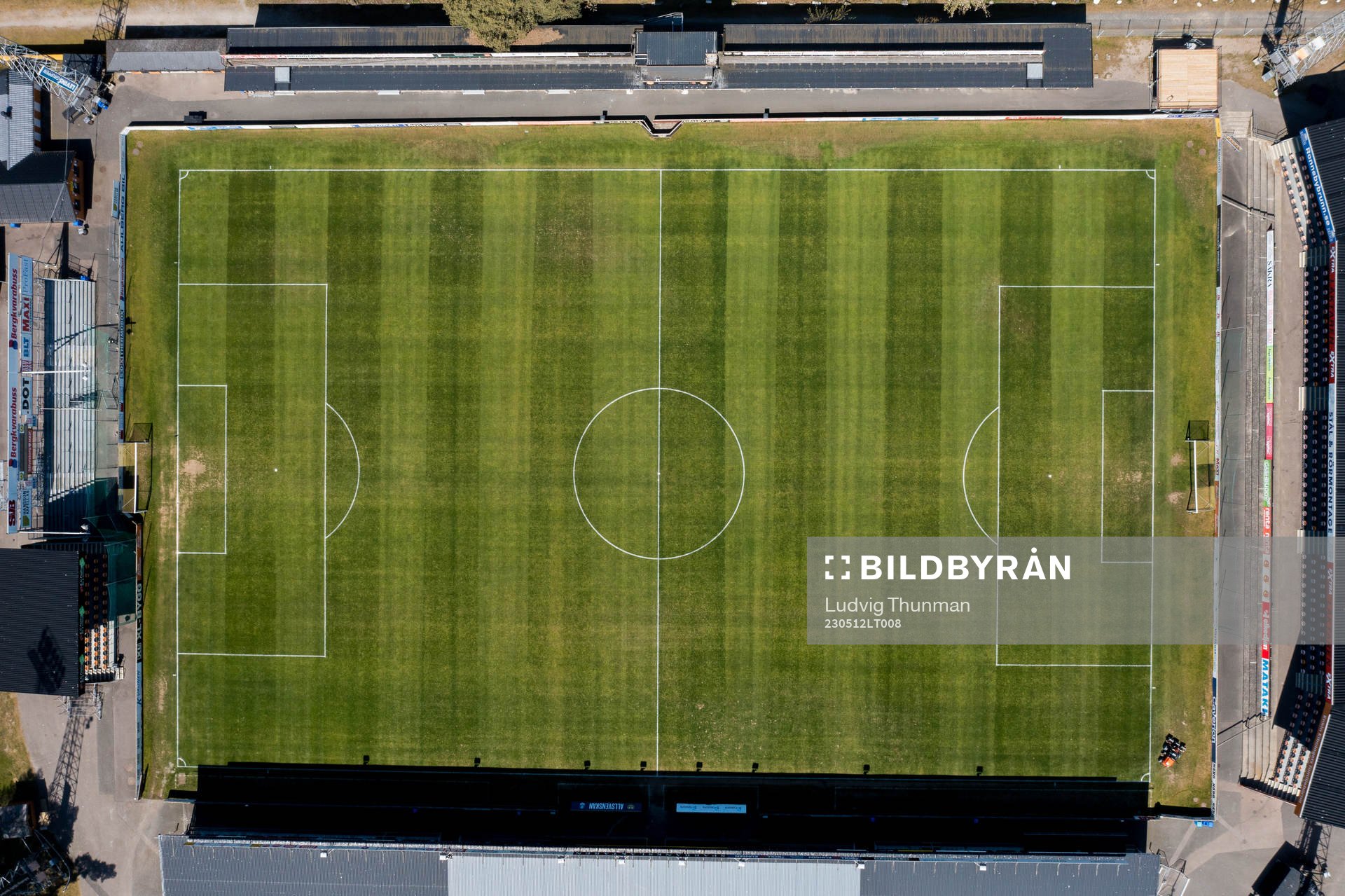 Drönarvy över Strandvallen