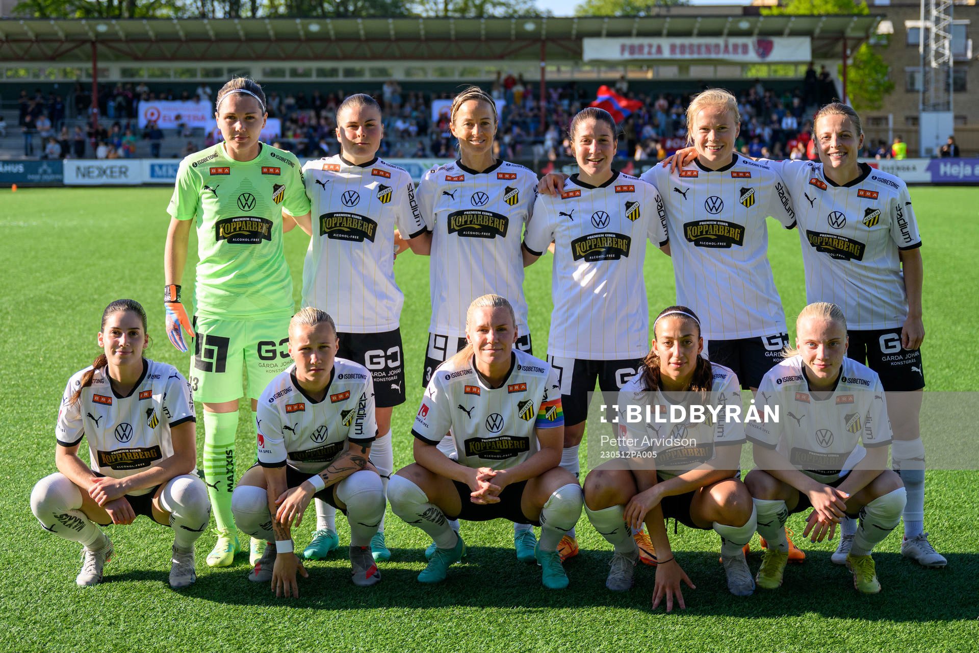 Häckens startelva innan fotbollsmatchen i Damallsvenskan