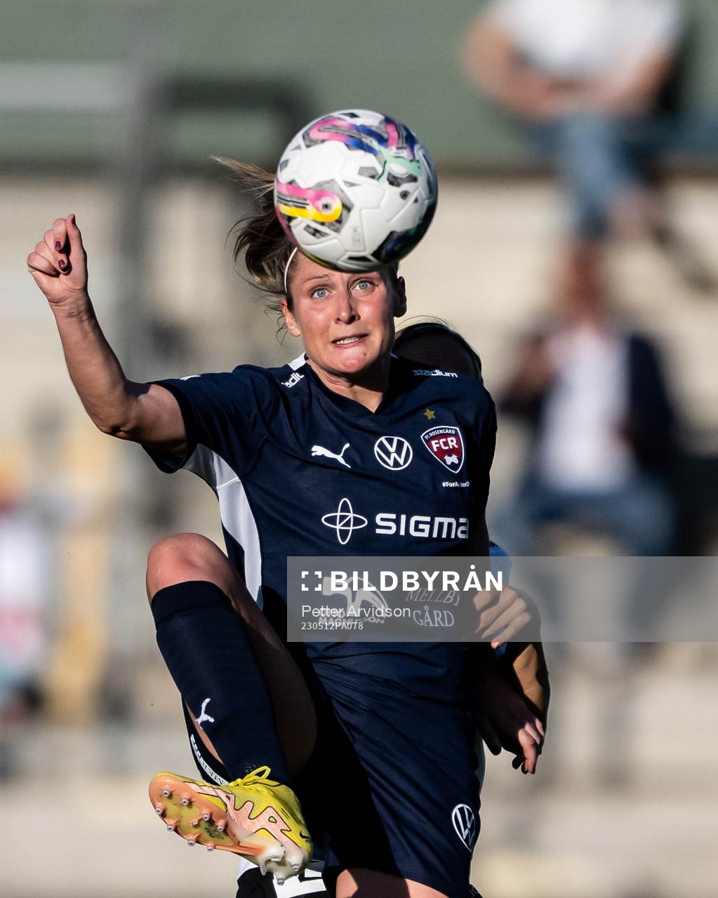 FC Rosengårds Karin Lundin under fotbollsmatchen i Damallsvenskan mellan FC Rosengård och Häcken den 12 maj 2023 i Malmö. 