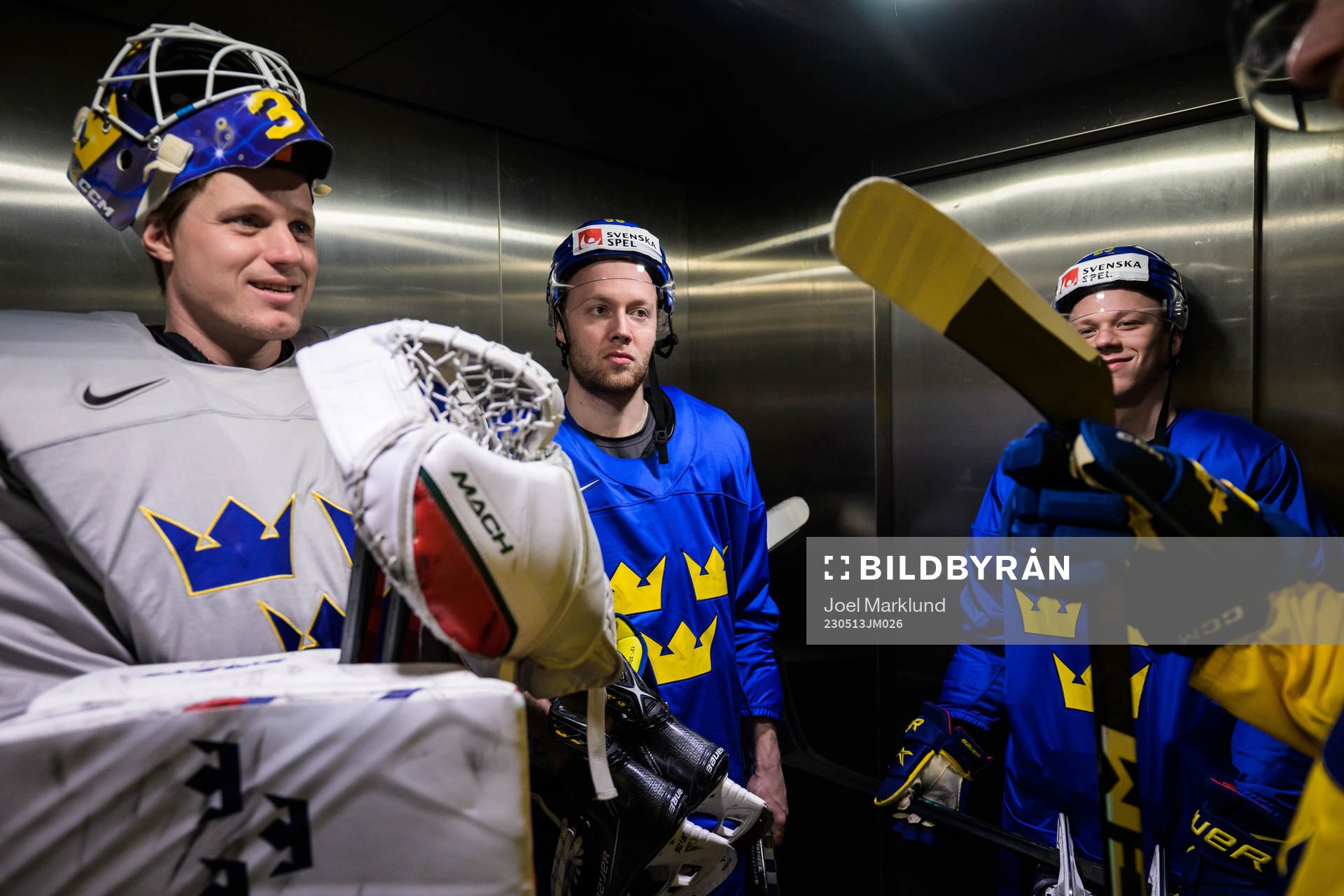 Goaltender Lars Johansson, Alexander Nylander and Lucas