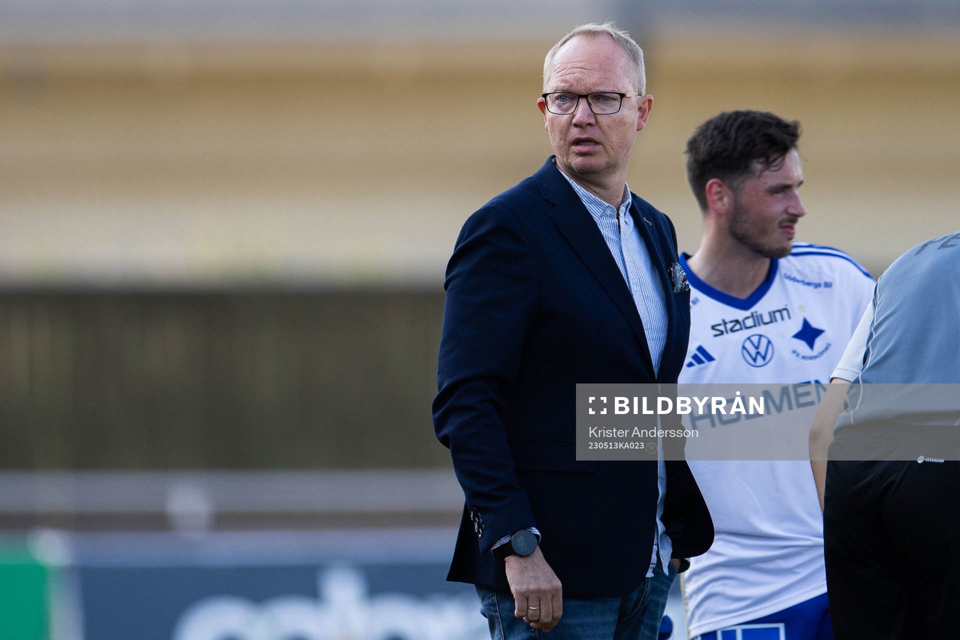 IFK Norrköpings tränare Glen Riddersholm under fotbollsmatchen i Allsvenskan mellan Varberg och IFK Norrköping den 13 maj 2023 i Varberg.