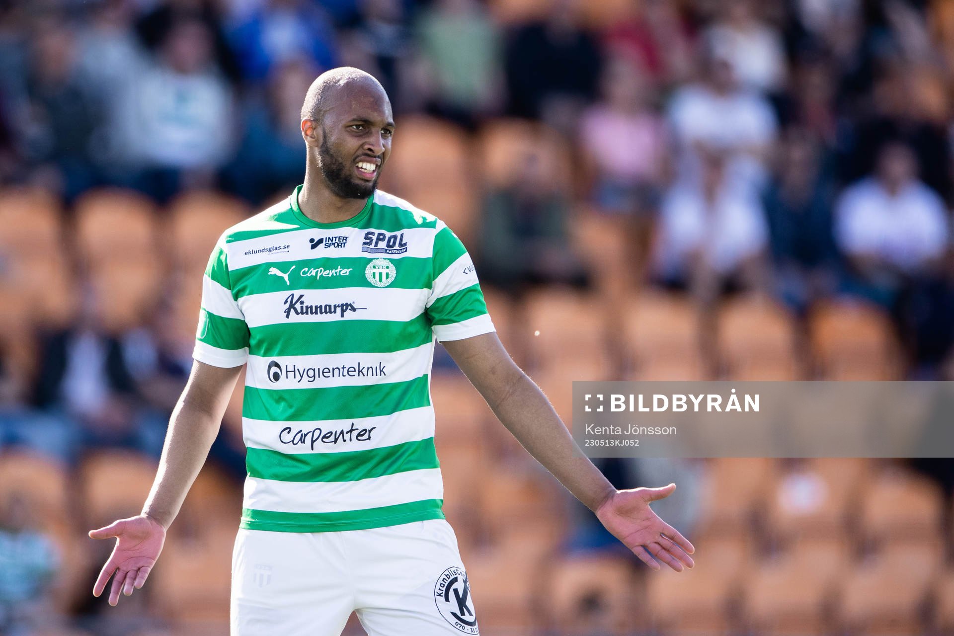 Västerås SKs Jabir Abdihakim Ali reagerar