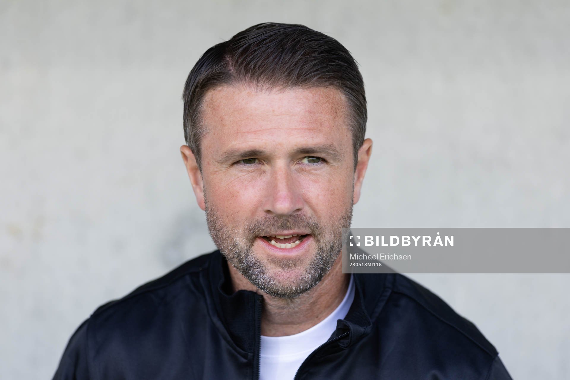 Degerfors tränare Tobias Solberg innan fotbollsmatchen i Allsvenskan mellan Häcken och Degerfors den 13 maj 2023 i Göteborg. 