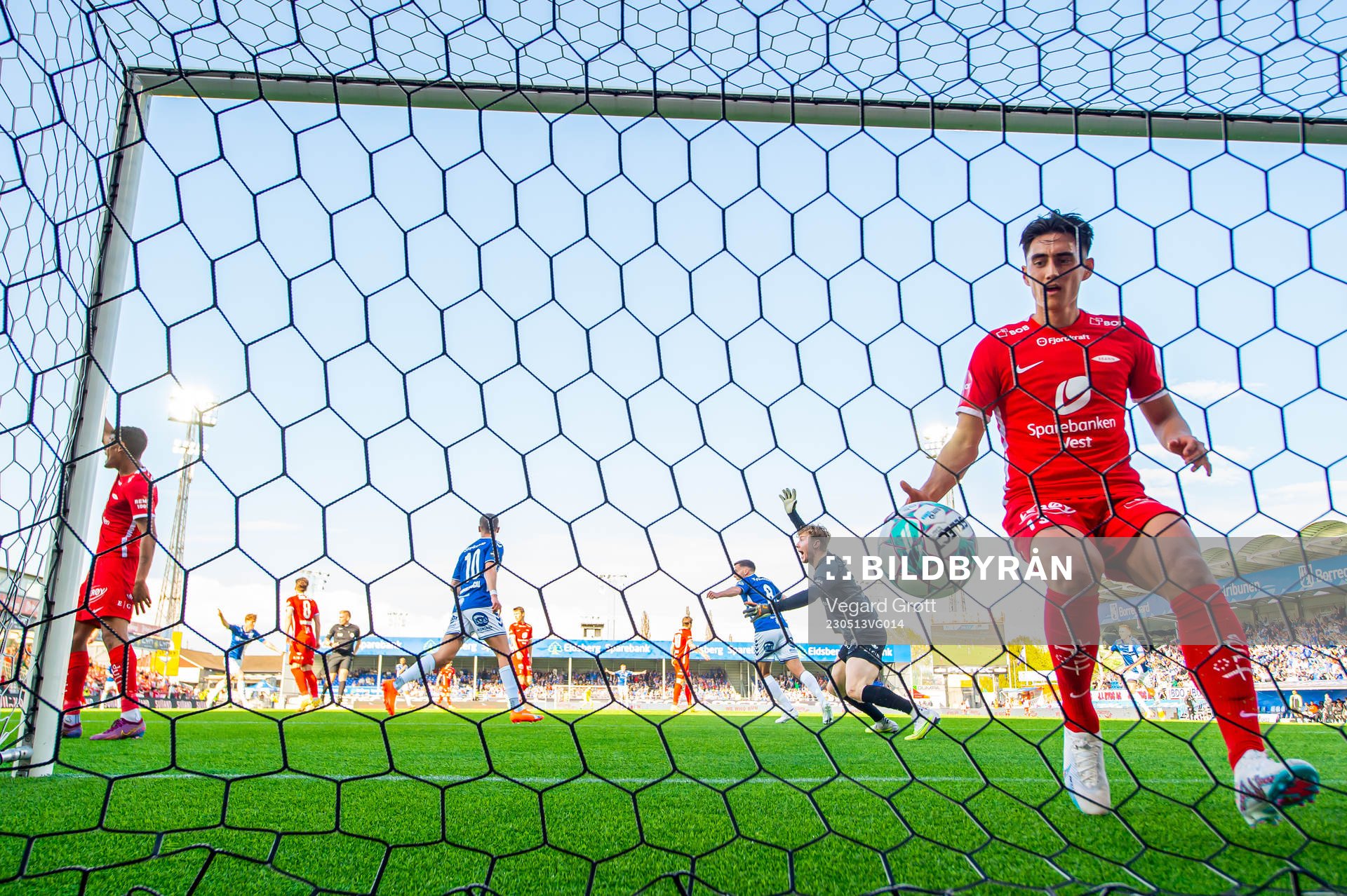 Goalkeeper Mathias Dyngeland and Svenn Crone of Brann let