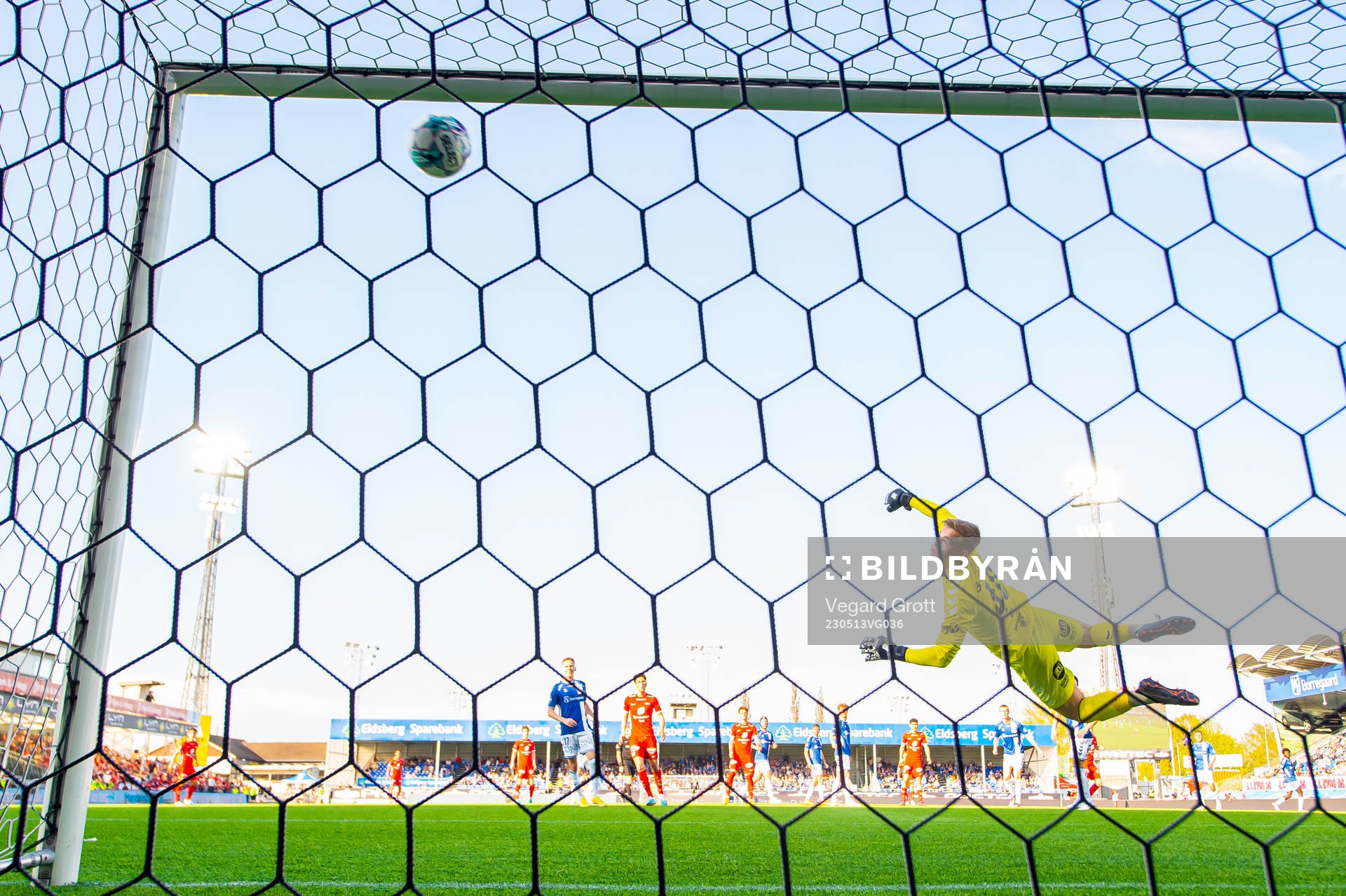 Goalkeeper Leander Øy of Sarpsborg 08 lets in the 2-1 goal