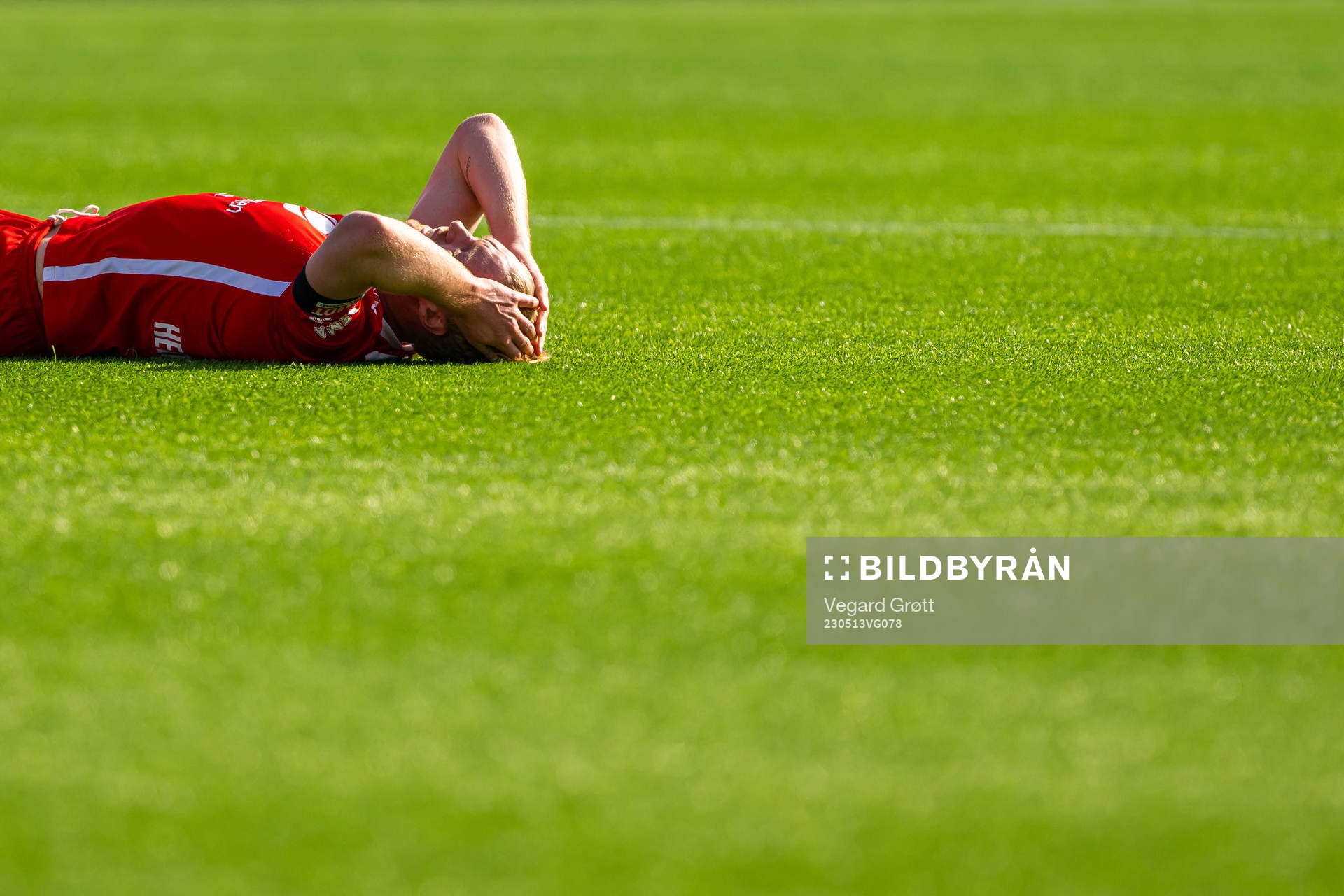 Sivert Heltne Nilsen of Brann in pain