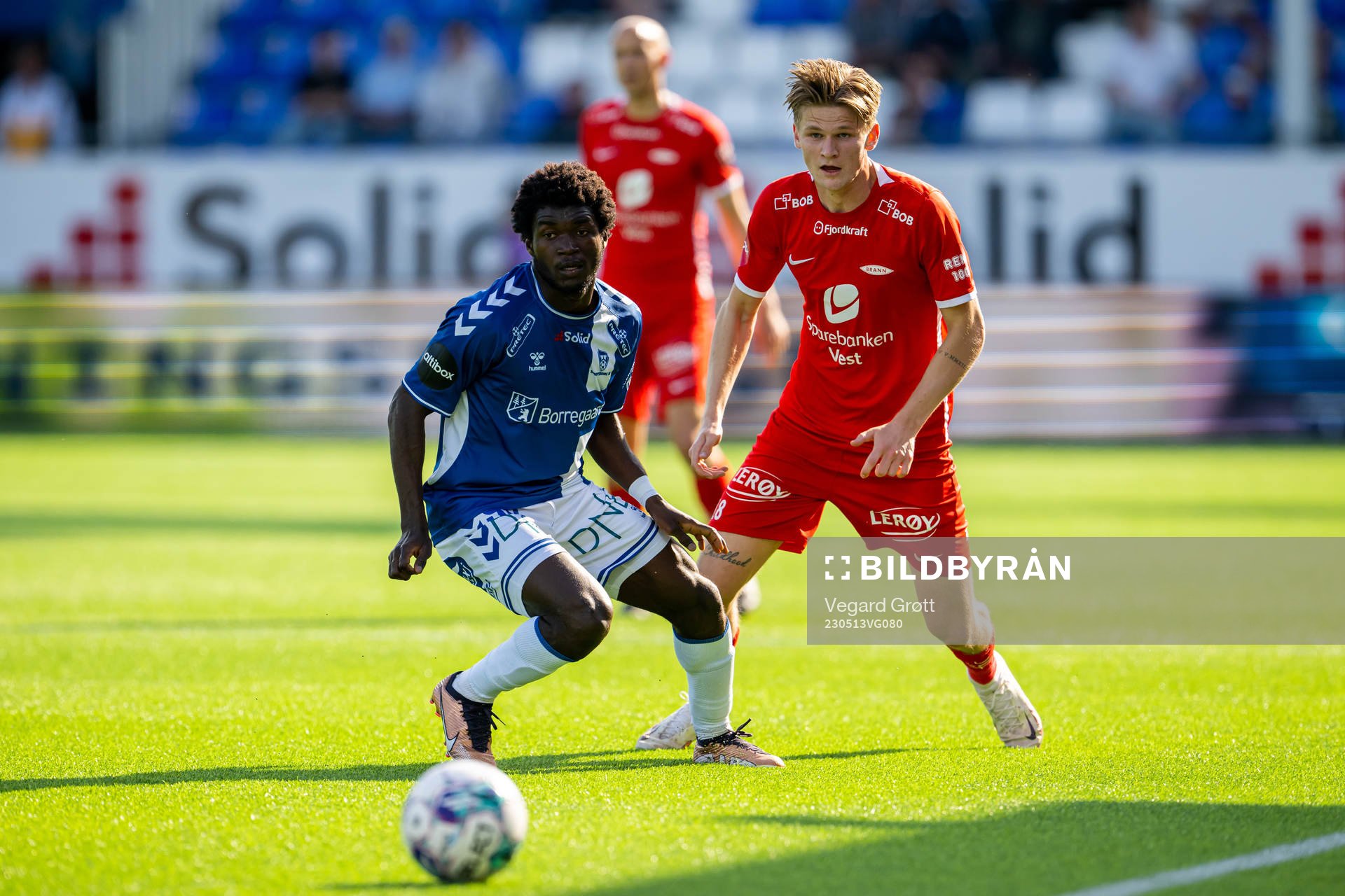 Christopher Bonsu Baah of Sarpsborg 08 and David Møller