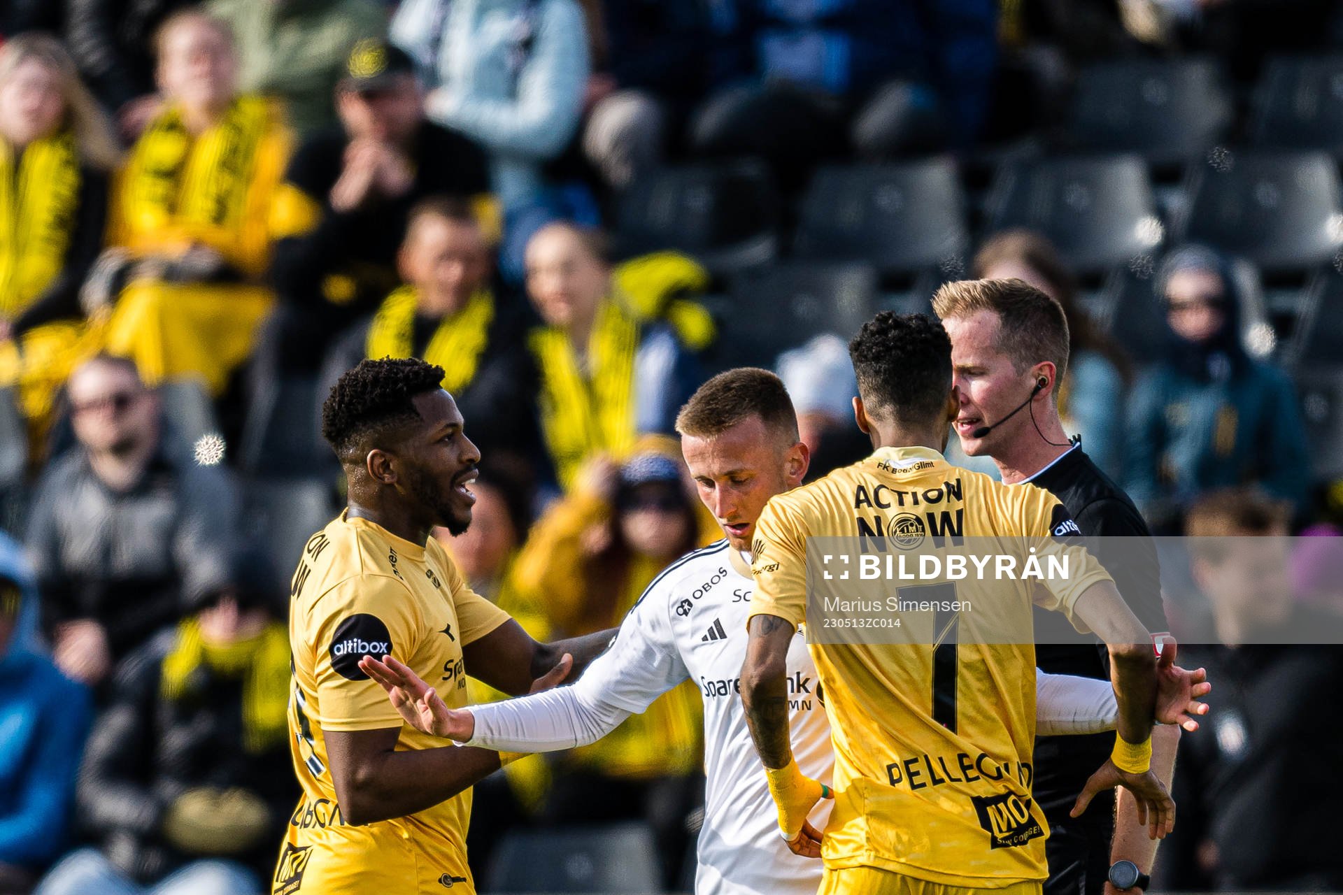 Pemi Faris of Bodø/Glimt, Erlend Dahl Reitan of Rosenborg,