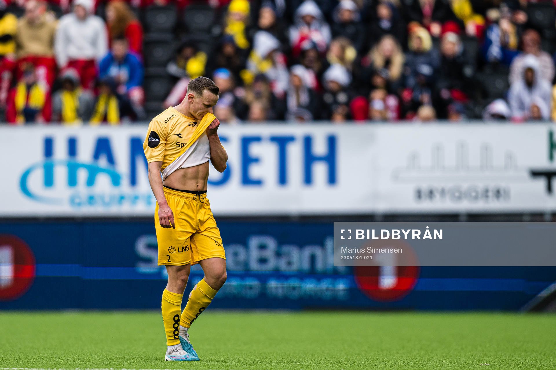 Marius Lode of Bodø/Glimt leaves the pitch