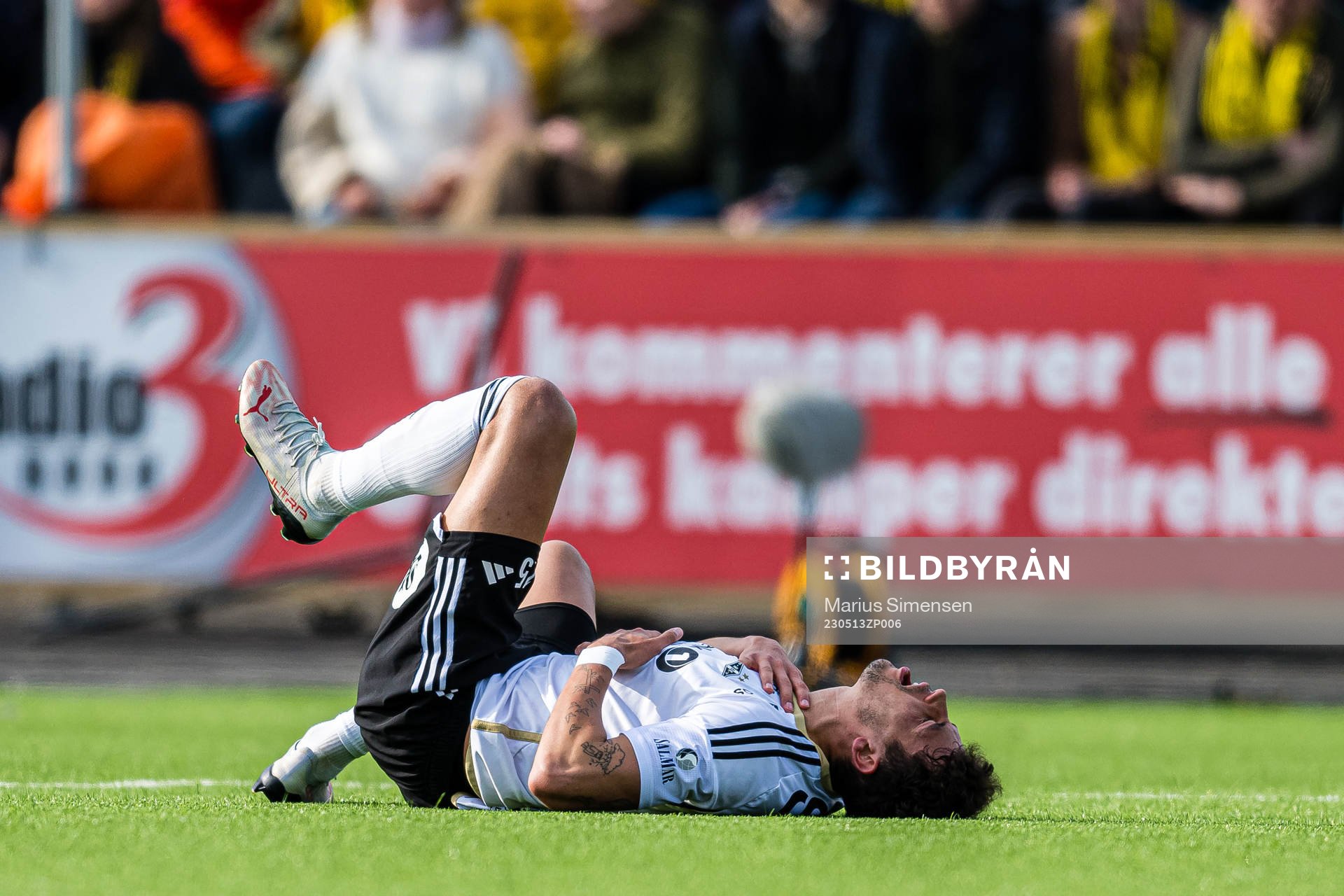 Samual Jarard Rogers of Rosenborg in pain