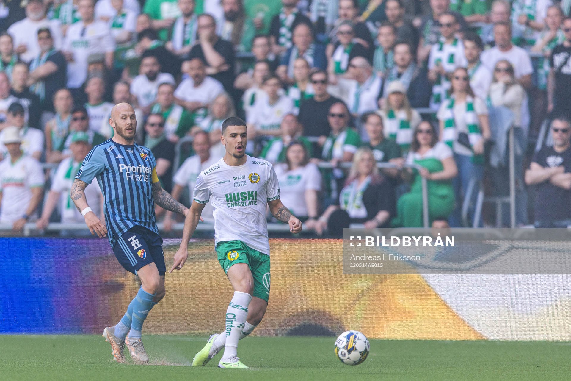 Djurgårdens Magnus Eriksson och Hammarbys Edvin Kurtulus