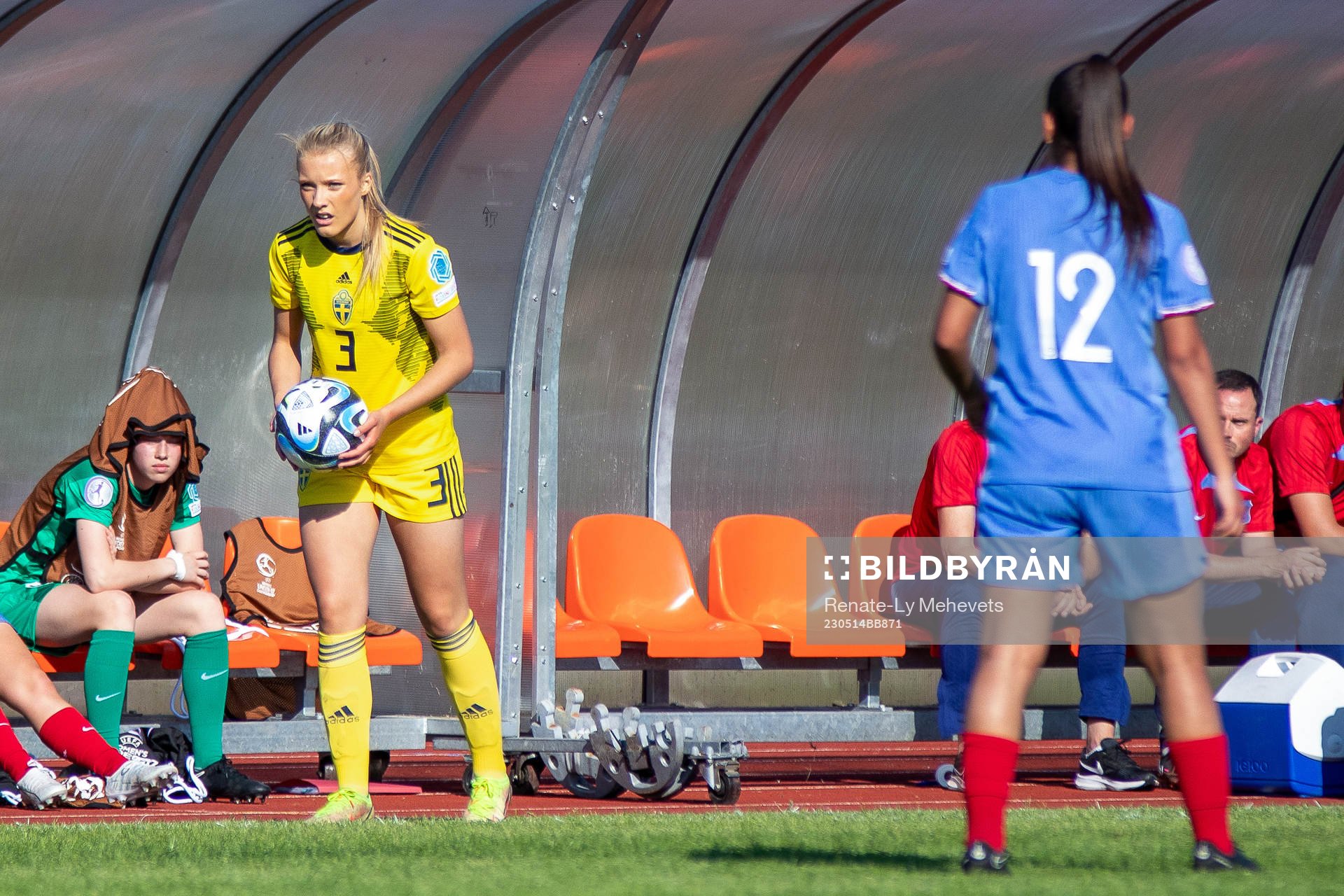 Smilla Holmberg of Sweden during the 2023 UEFA Women's Under-17 Championship match between Sweden and France on May 14, 2023 in Tartu.