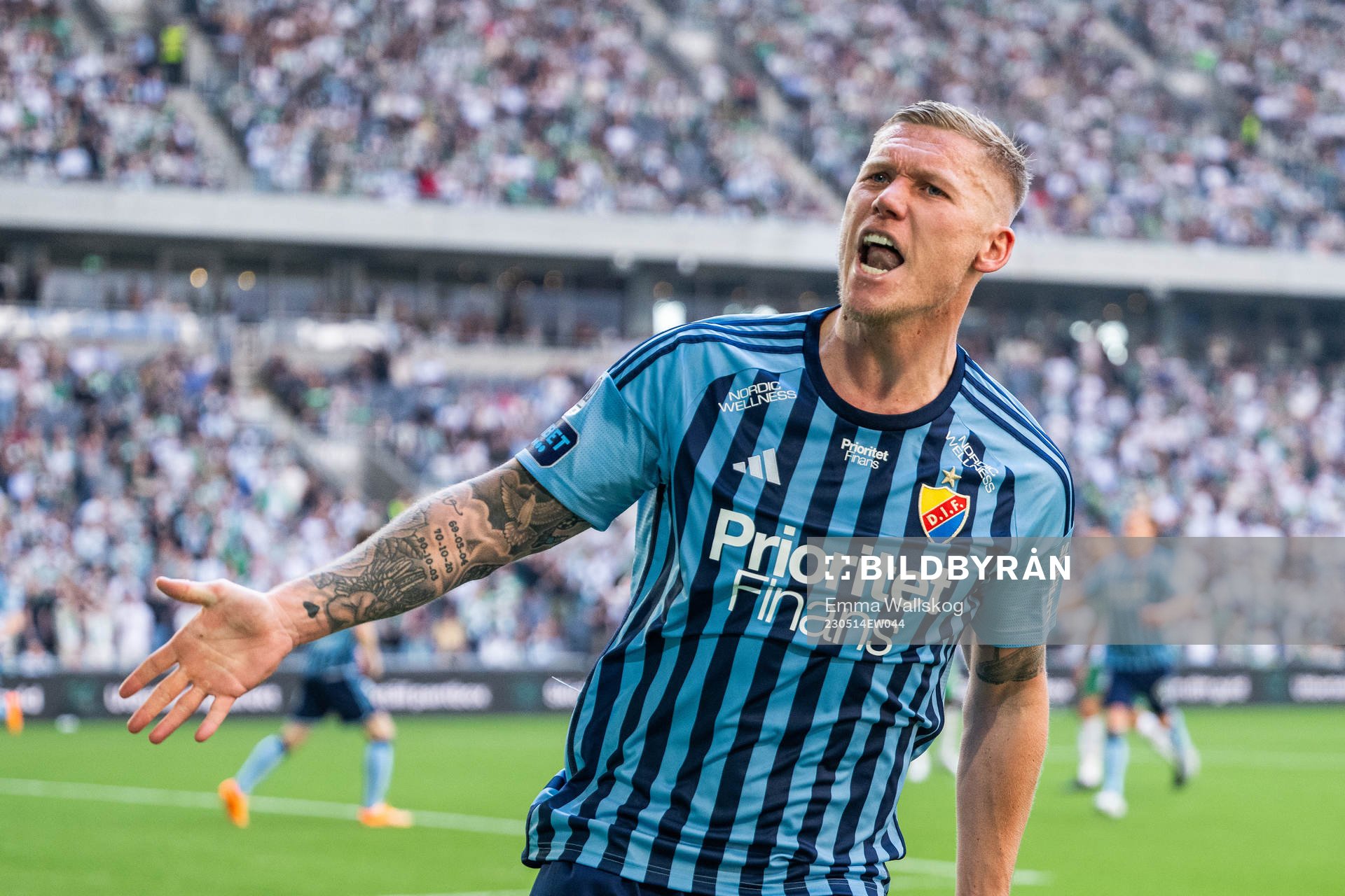 Djurgårdens Victor Edvardsen jublar