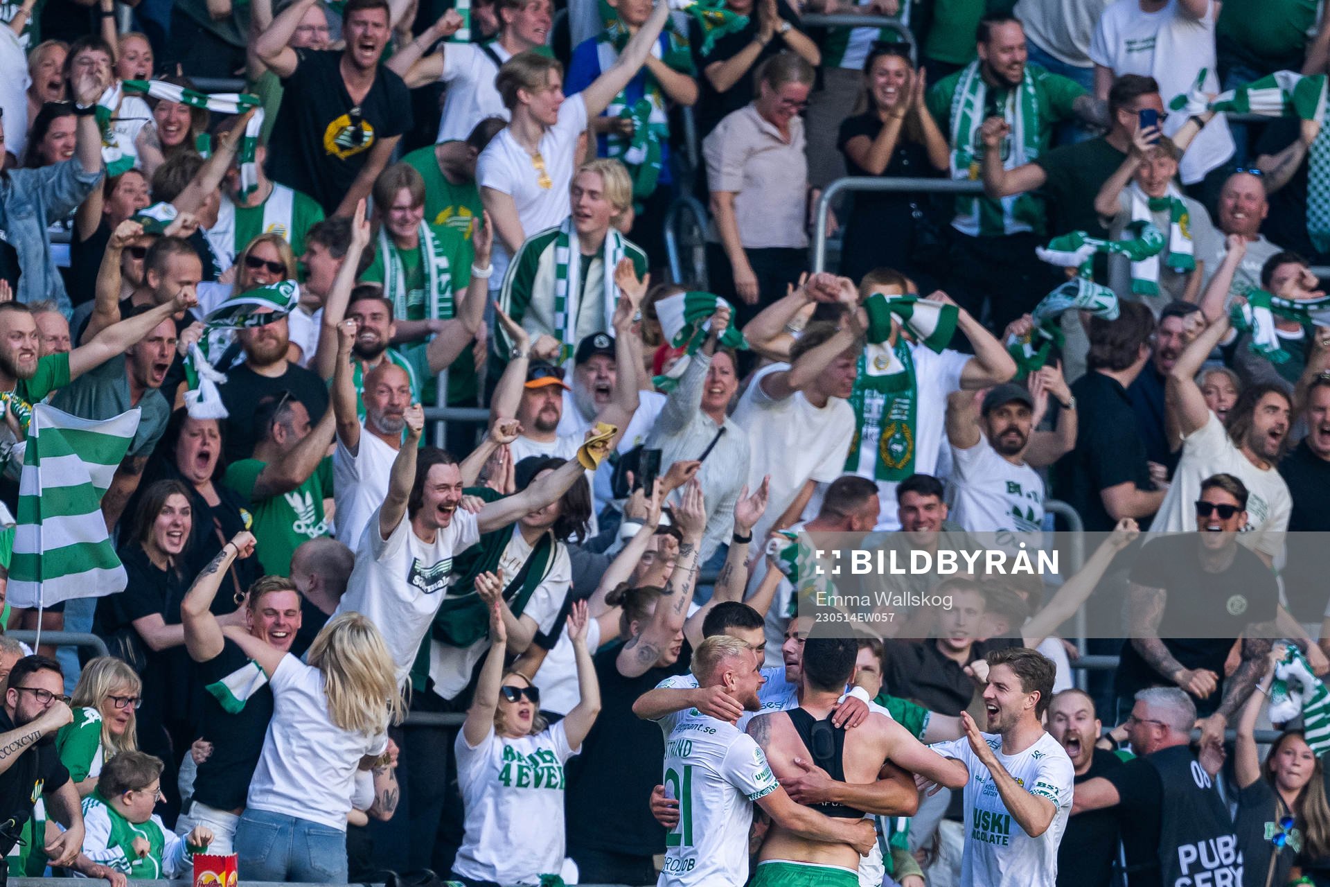 Hammarbys Nahir Besara jublar med lagkamrater