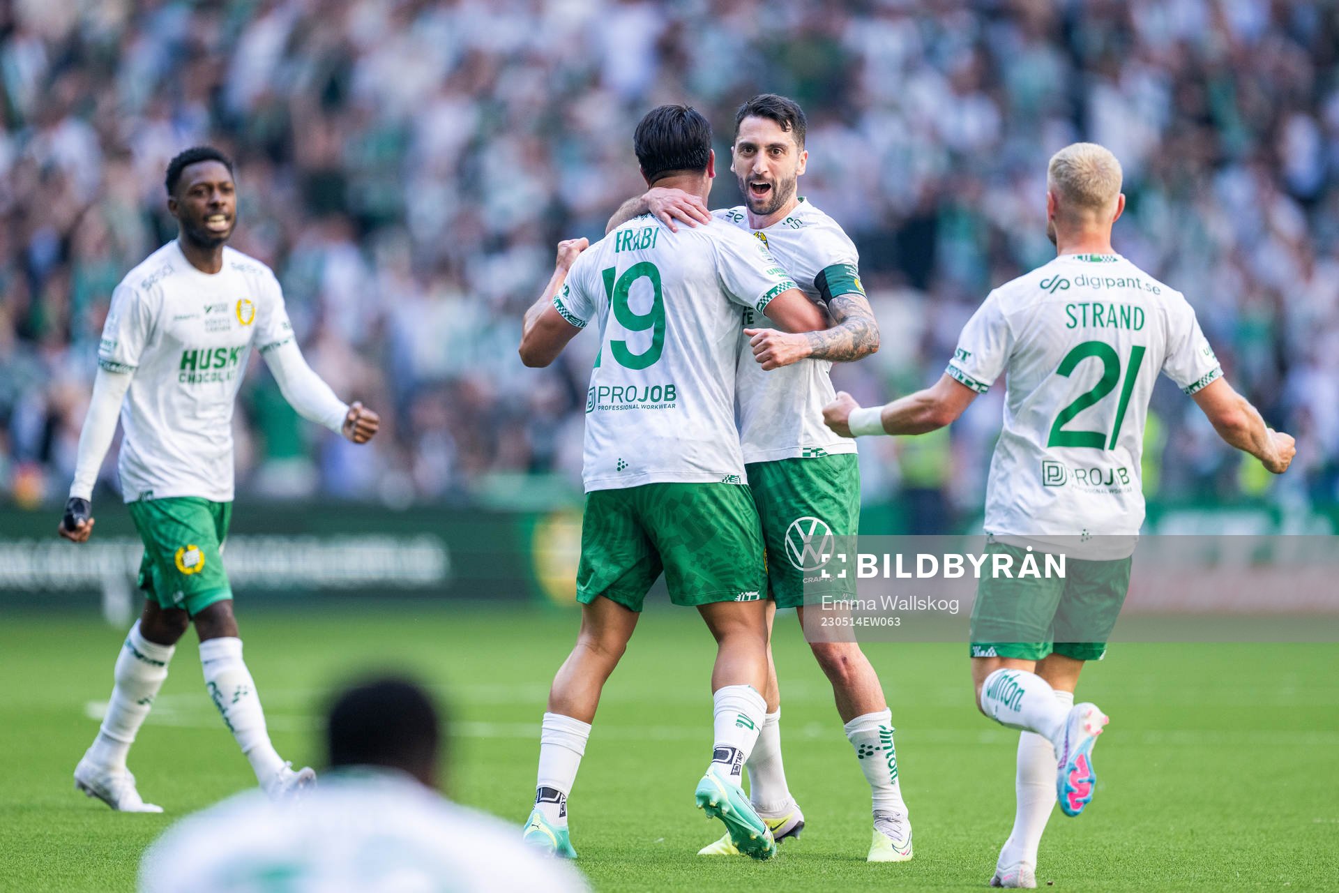 Hammarbys Shaquille Pinas, Simon Strand, Nahir Besara och