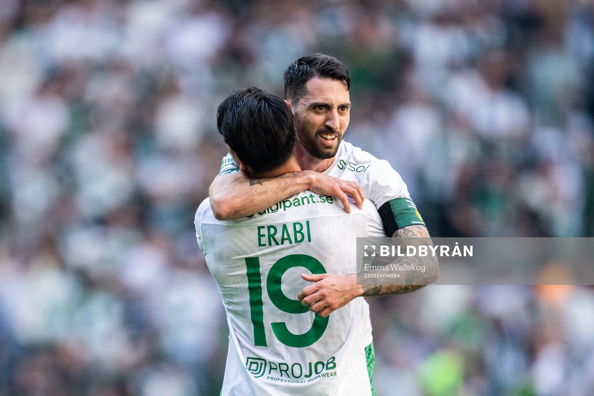 Hammarbys Nahir Besara och Jusef Erabi jublar