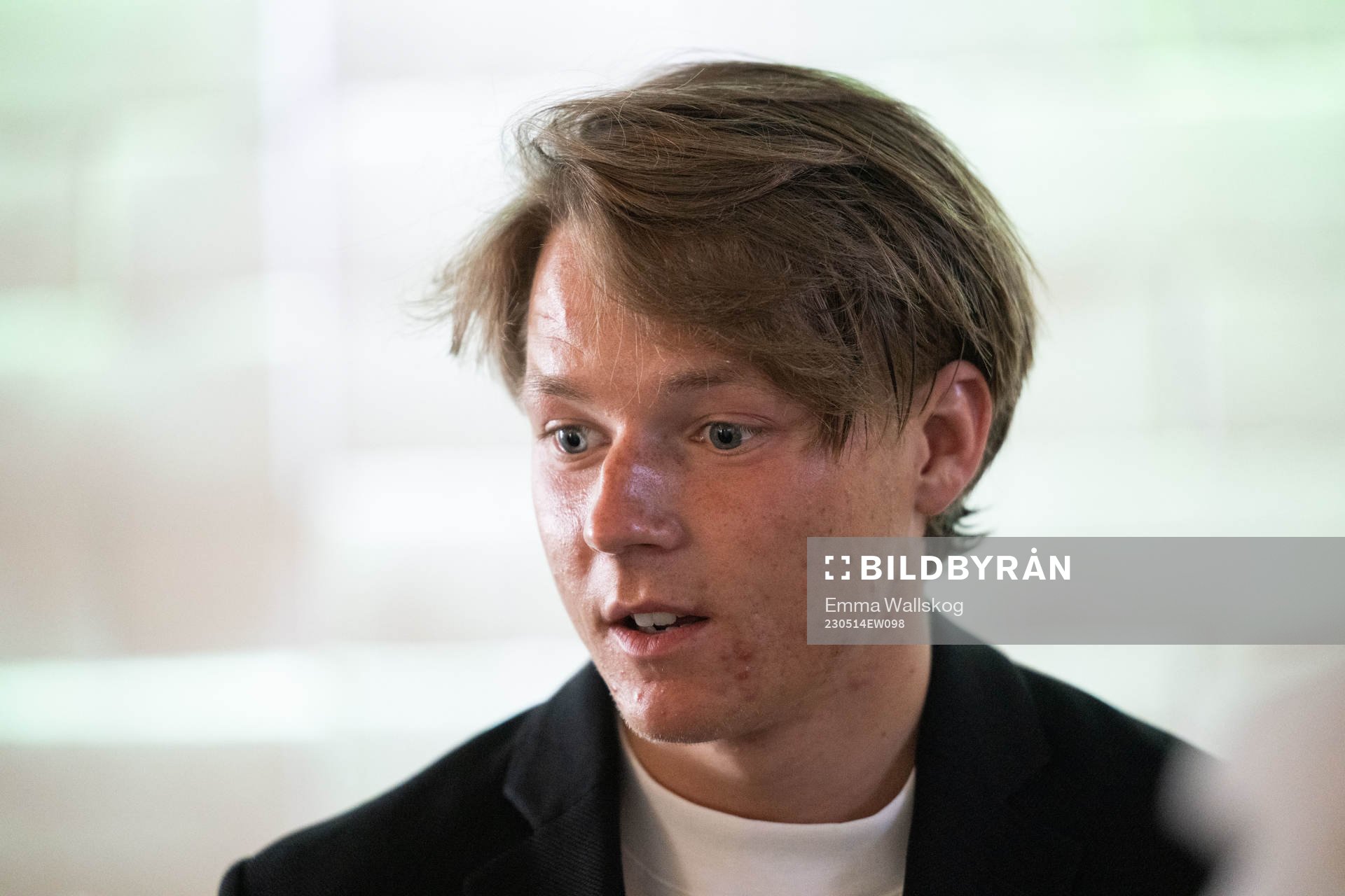 Hammarbys August Mikkelsen i mixade zonen
