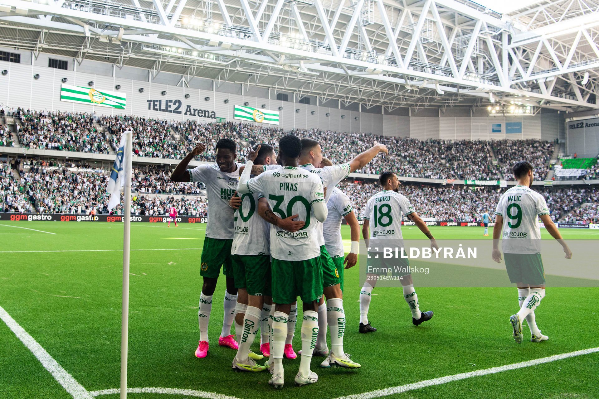 Hammarbys Nahir Besara jublar med lagkamrater