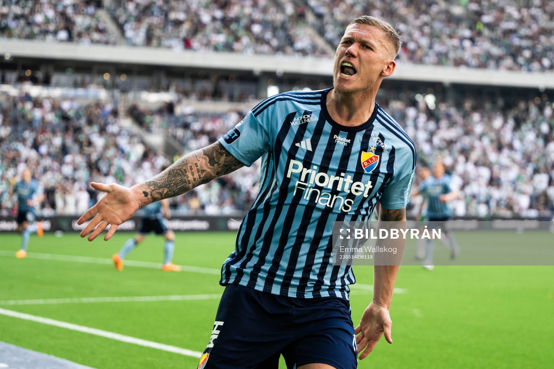 Djurgårdens Victor Edvardsen jublar