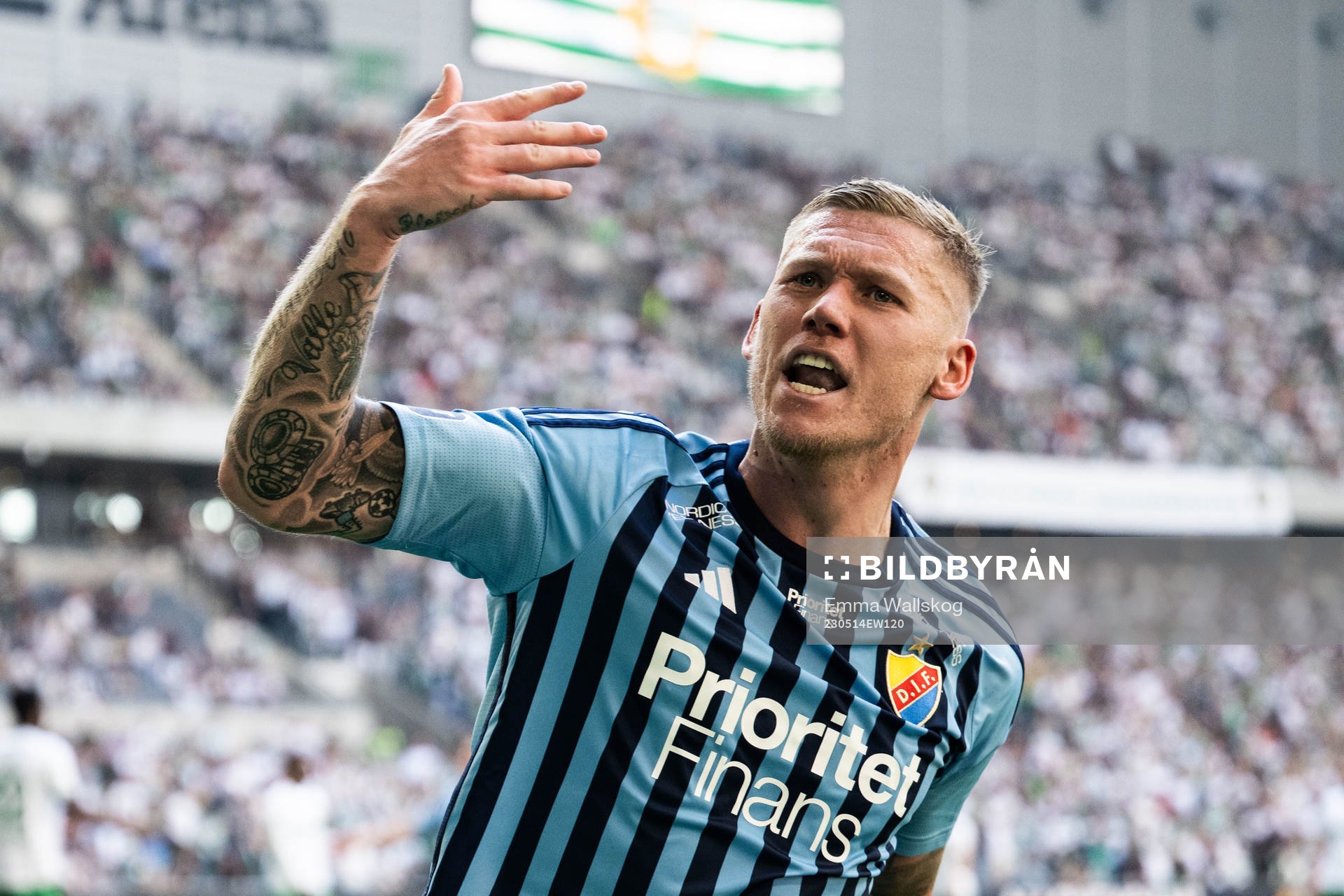 Djurgårdens Victor Edvardsen jublar