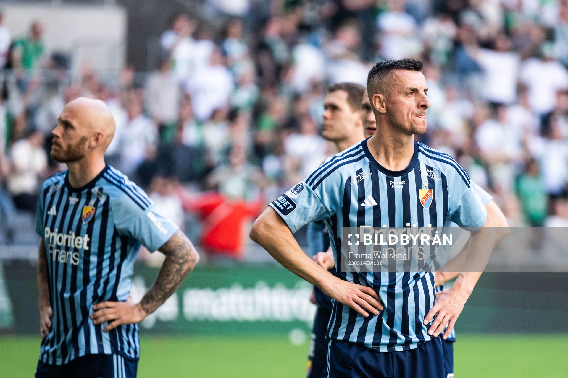 Djurgårdens Magnus Eriksson och Haris Radetinac deppar