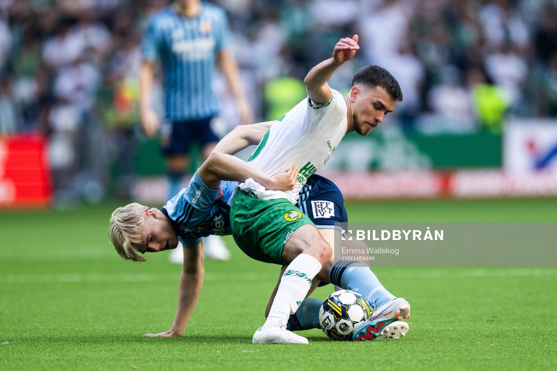 Djurgårdens Lucas Bergvall och Hammarbys Pavle Vagic
