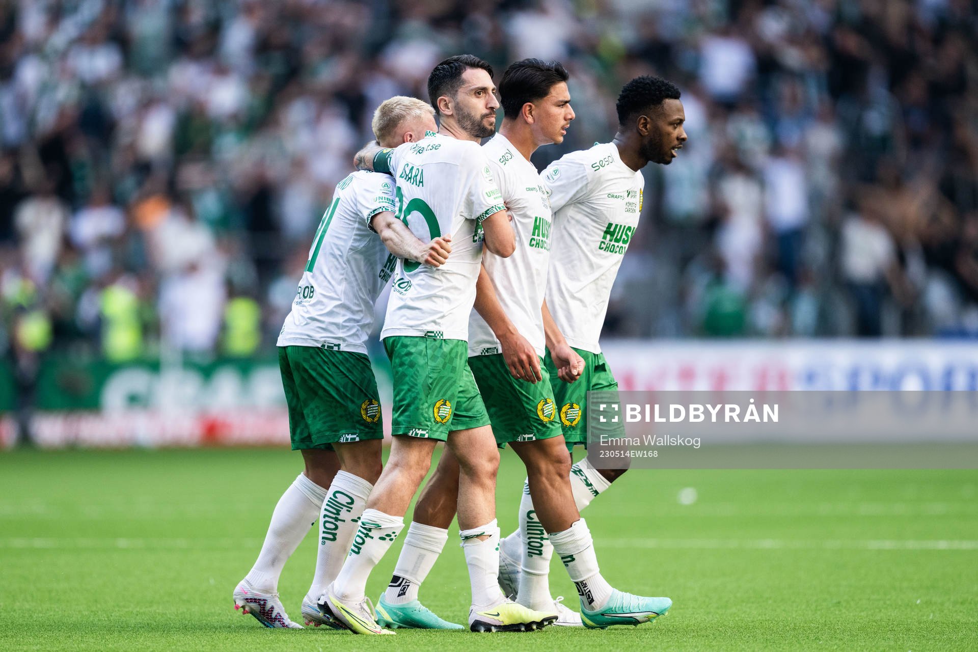 Hammarbys Nahir Besara, Simon Strand, Jusef Erabi och