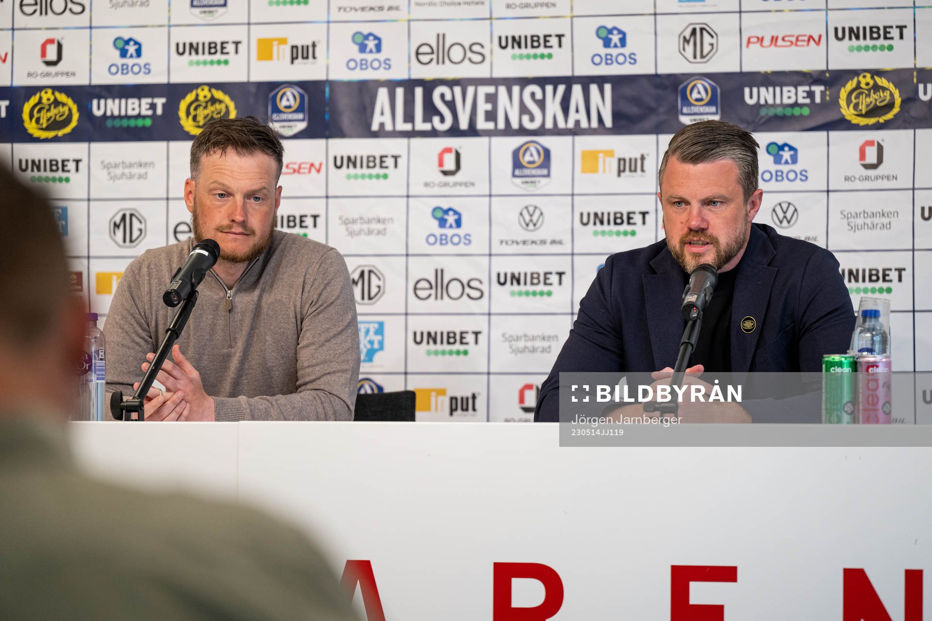 Värnamos tränare Kim Hellberg och Elfsborgs manager Jimmy