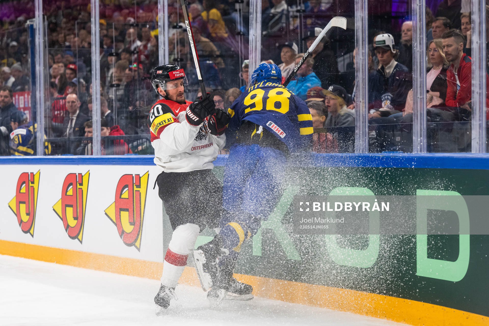 Nico Brunner of Austria and Alexander Nylander of Sweden