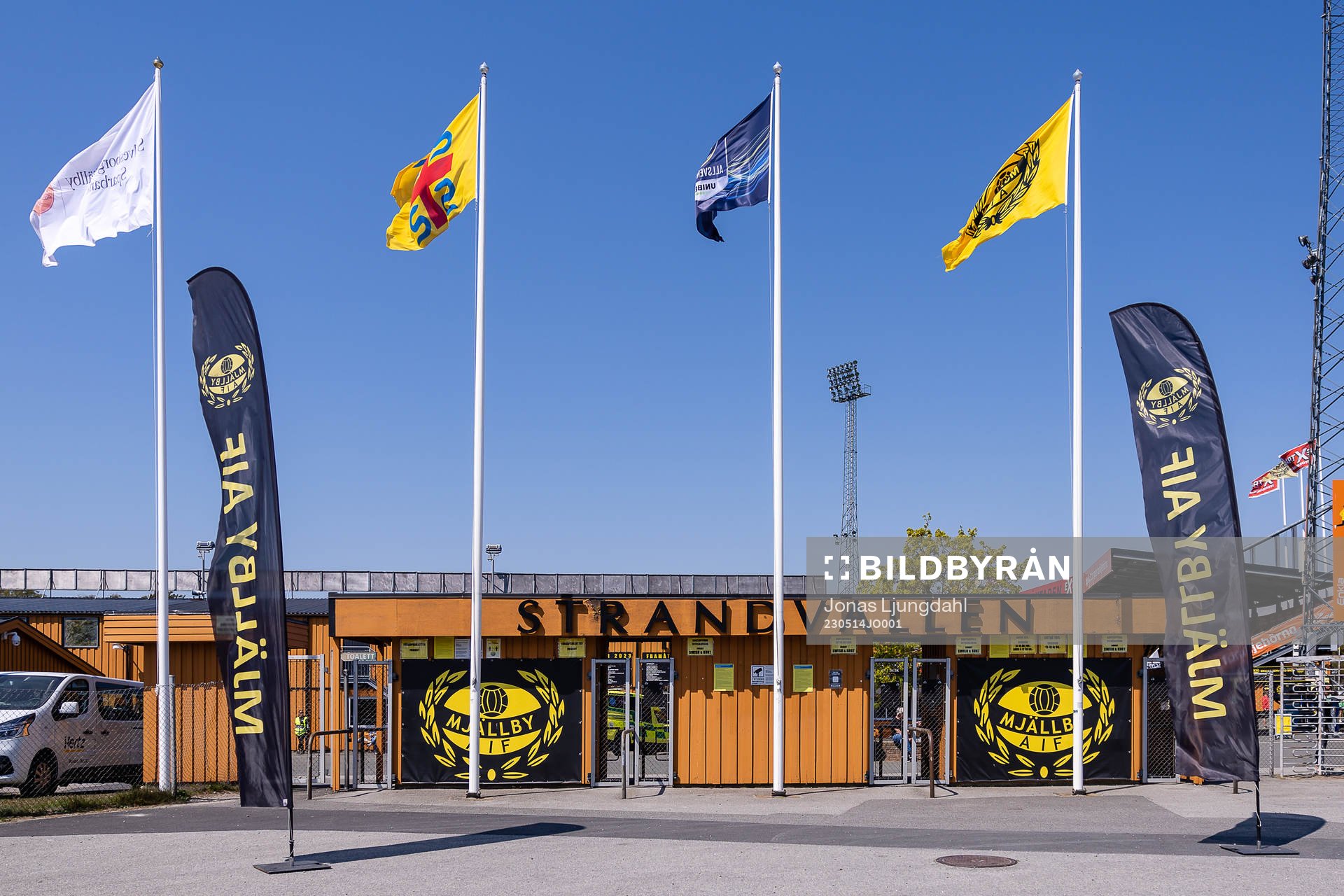 Entré till Strandvallen före fotbollsmatchen i