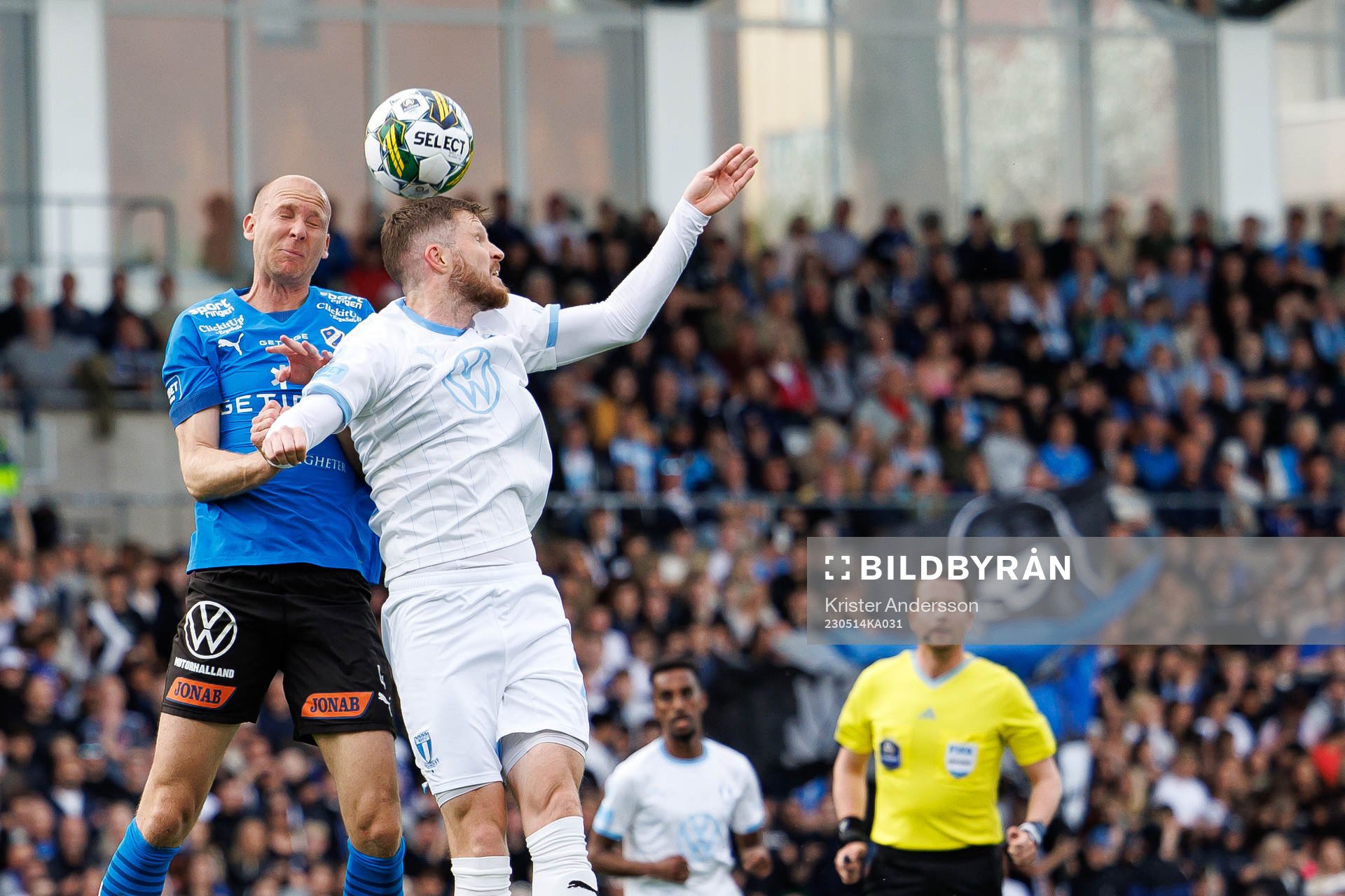 Halmstads Andreas Johansson och Malmö FFs Lasse Nielsen