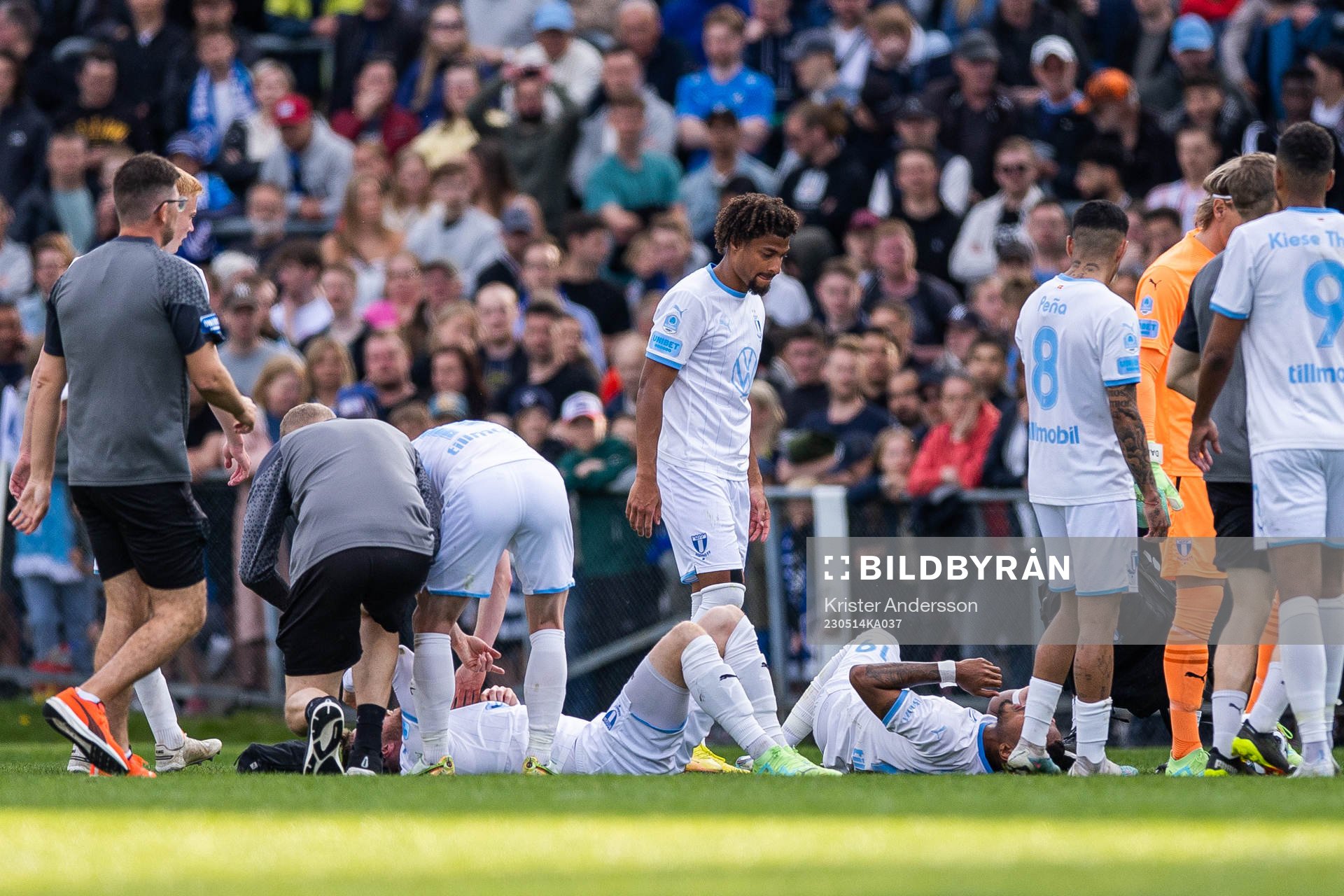 Malmö FFs Derek Cornelius och Lasse Nielsen har ont och